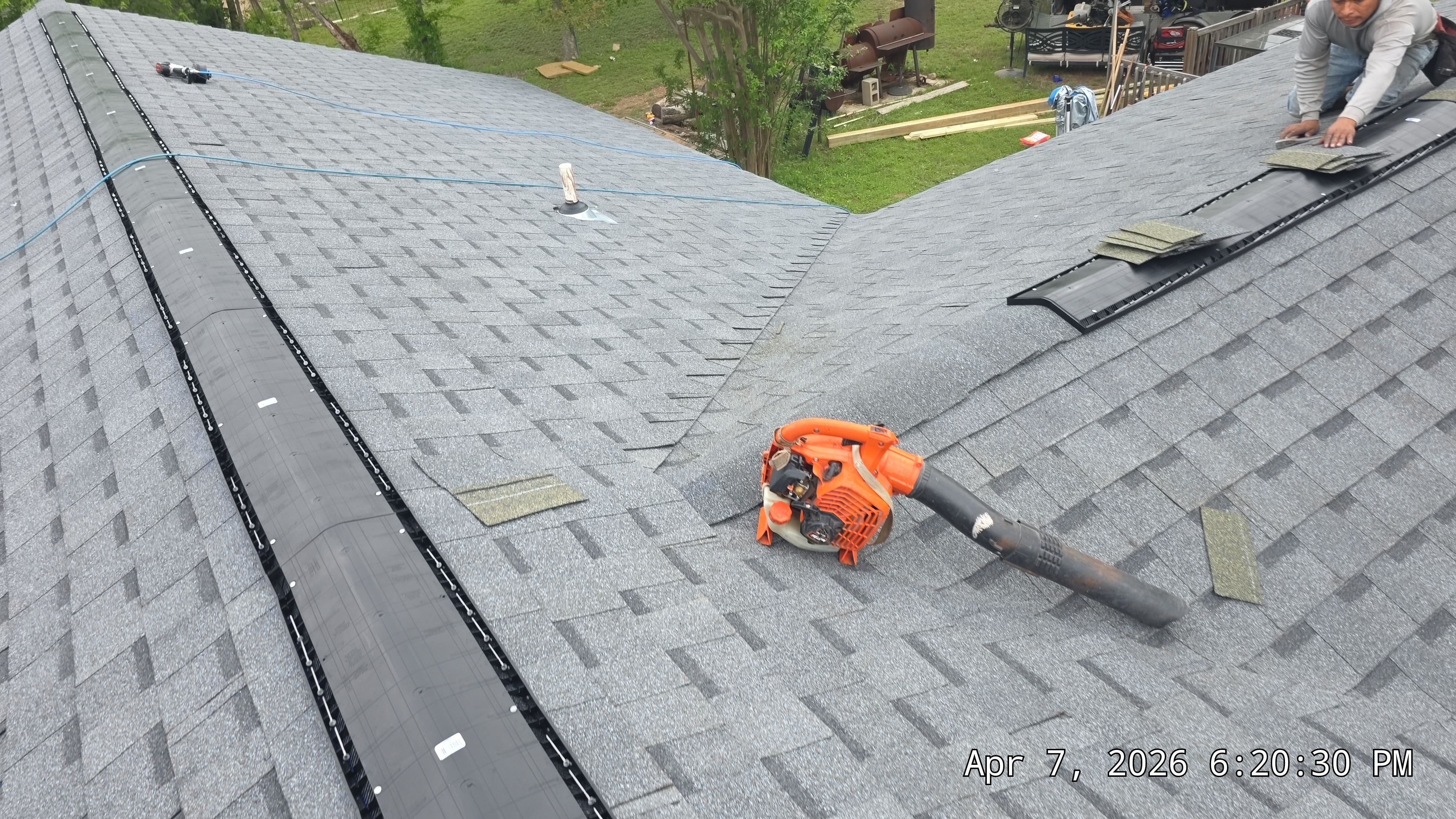 Architectural Asphalt Shingle Roof Replacement and Chimney Repair in Leander by Caliber Restoration LLC