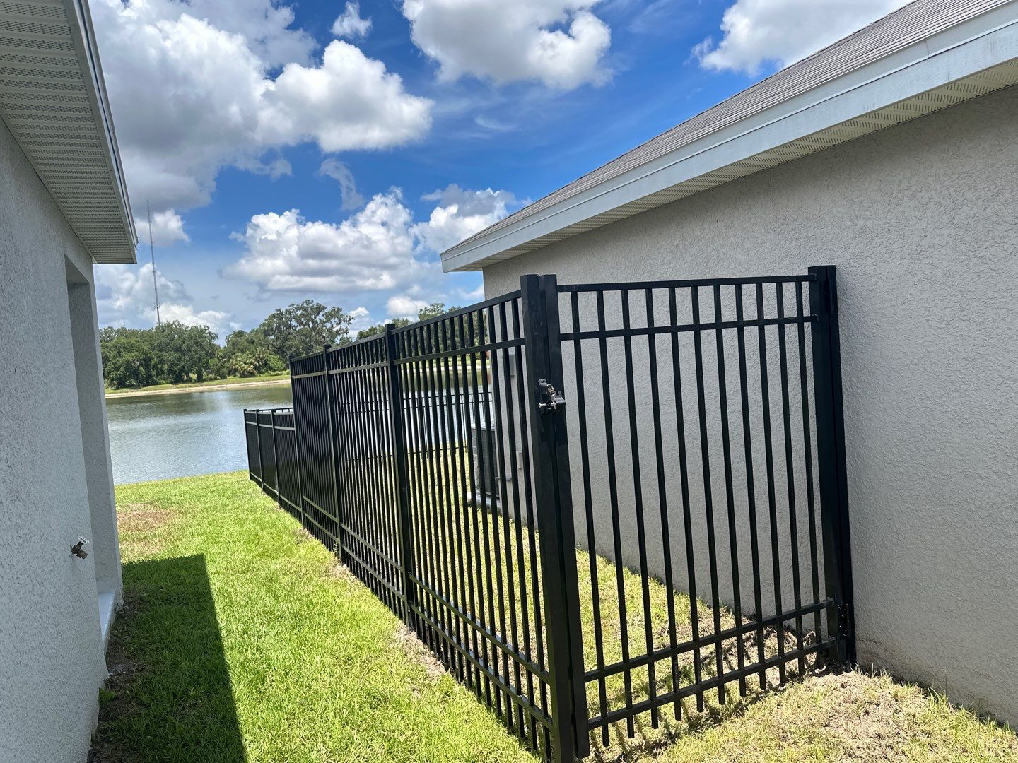 Aluminum Fence Installation using Black 3 Rail Aluminum Fence by Asap fence and gates, LLC
