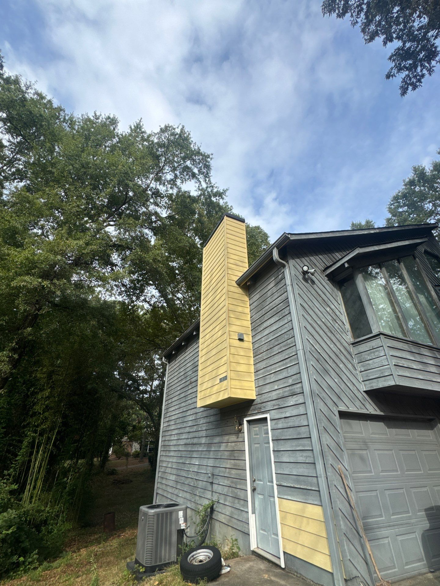 Chimney Chase Siding Replacement and Exterior Painting in Cartersville by Swift Home Renovations 