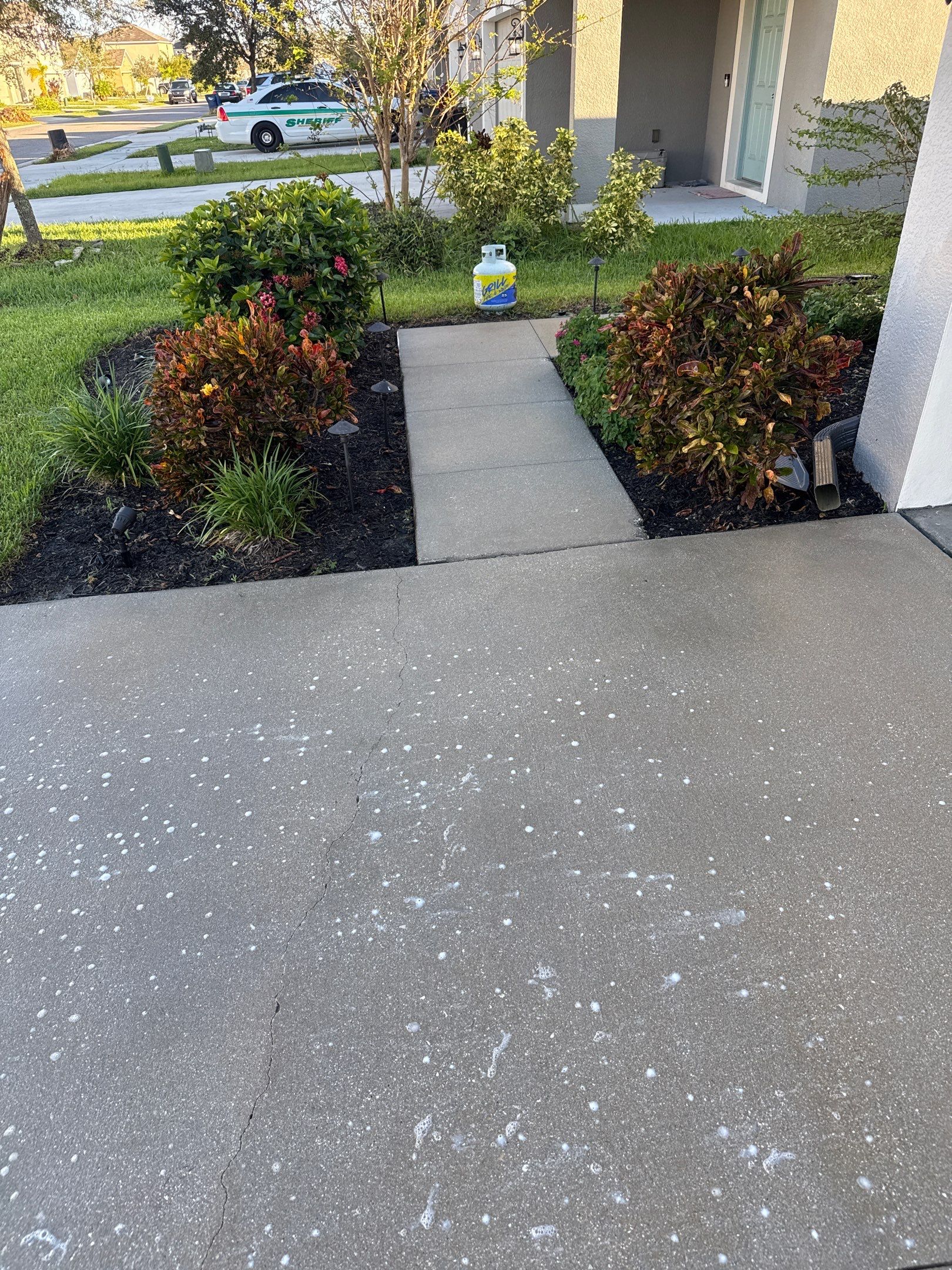Concrete Driveway, Sidewalk, Street Curbing, and Entryway Cleaning in Willow Walk Community, Palmetto, FL by Sunshine AquaWash