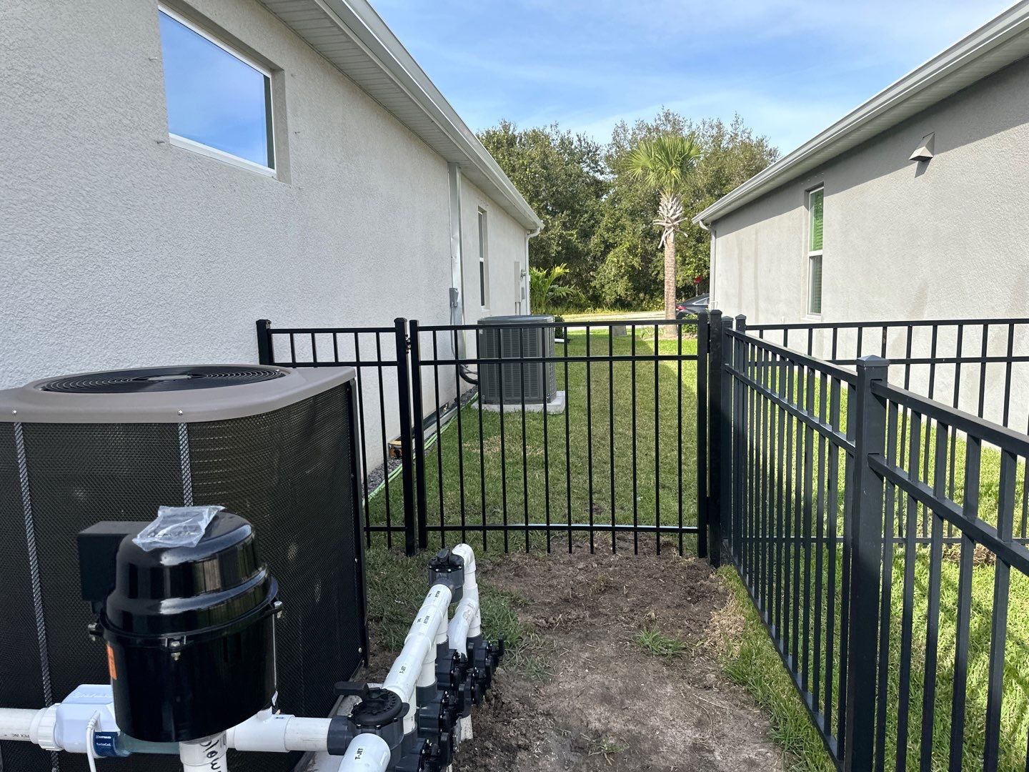 Aluminum Fence Installation using Black 3 Rail Aluminum Fence by Asap fence and gates, LLC