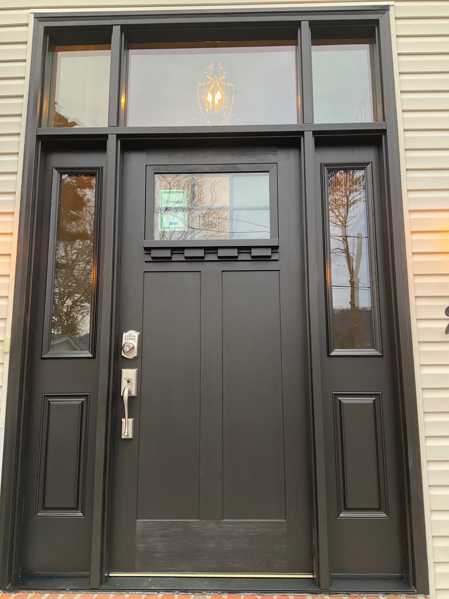 "🚪✨ Out with the old, in with the bold! Esh Builders just upgraded another customer's home to a custom Signet Entry Door by Provia MFG, blending style and durability right at your doorstep. #NewBeginnings #EshBuilders #HomeSweetHome 🏡💖" by Esh Builders