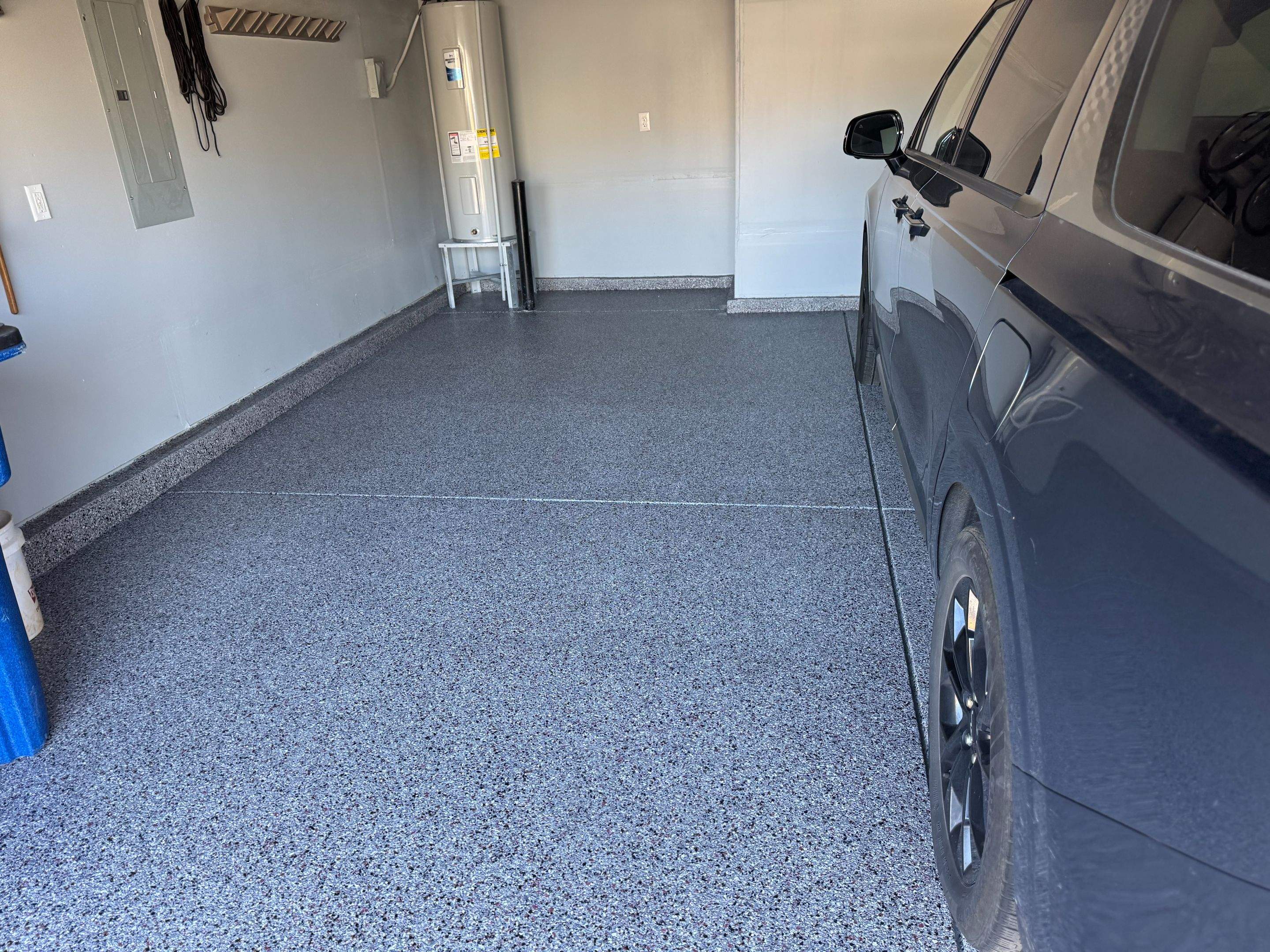 Custom Patio Overlay patios, Custom Flake Garage and Basement by Endure Concrete Coatings