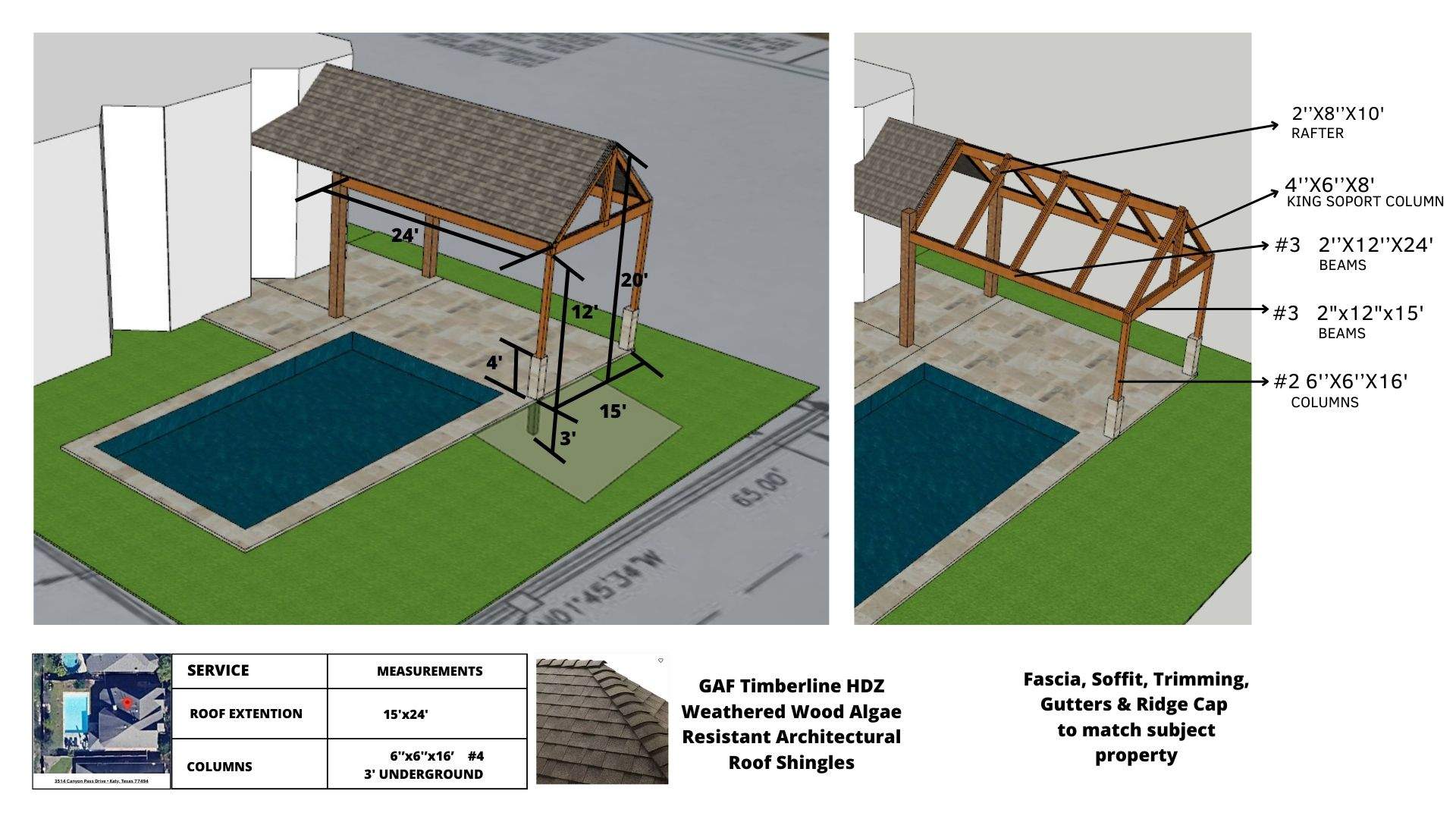 3D Design for Home Owner Association Approval  by Texas Urban Elements