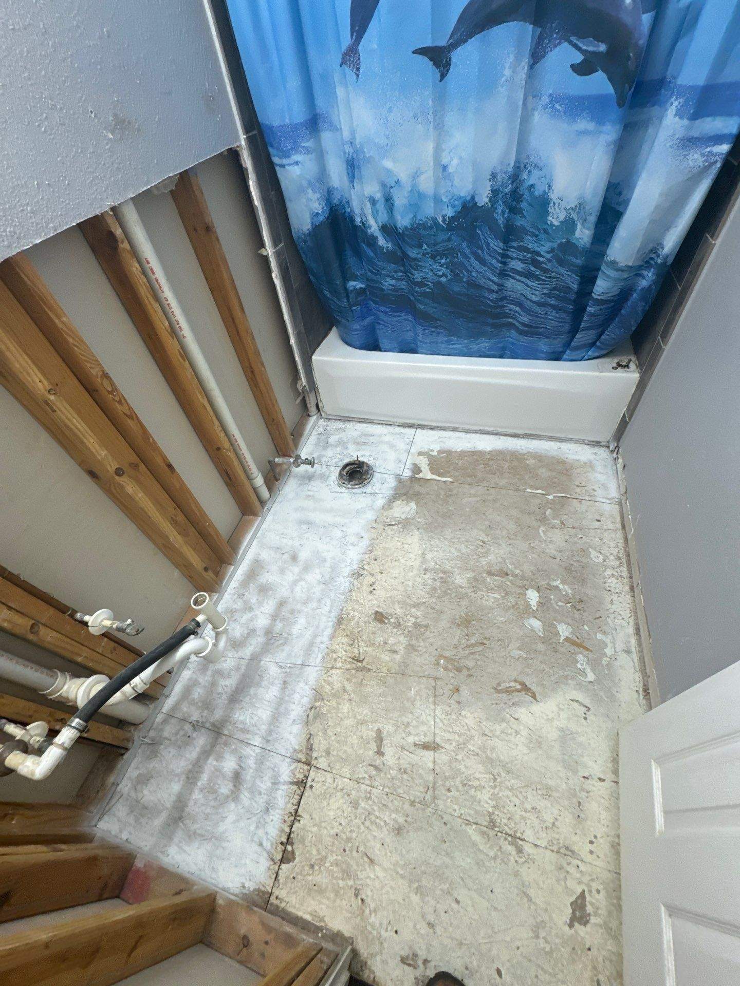 Bathroom Remodel using Water mitigation equipment by L&T General Contractors and Restoration INC