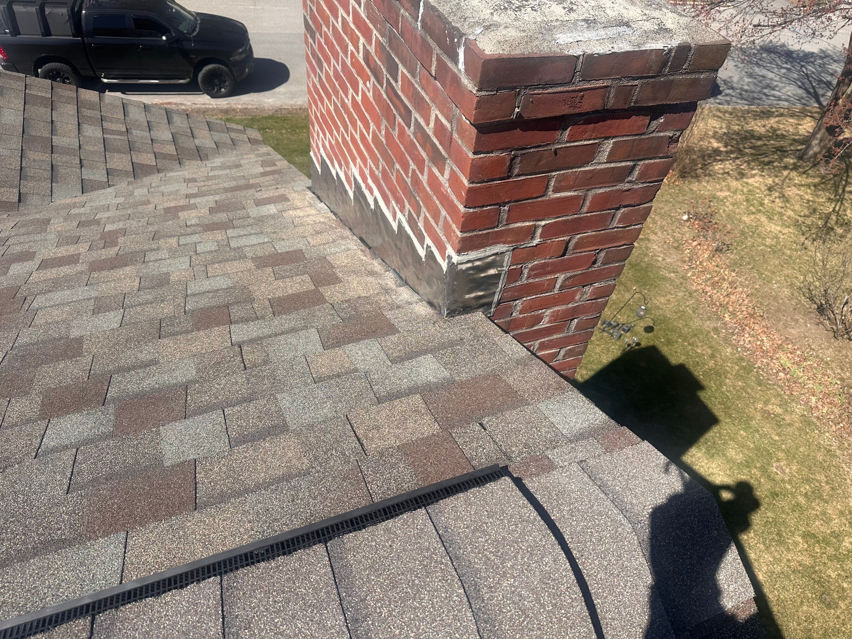 Full Residential Roof Replacement and Chimney Reflashing in Nashua by Tall pine roofing