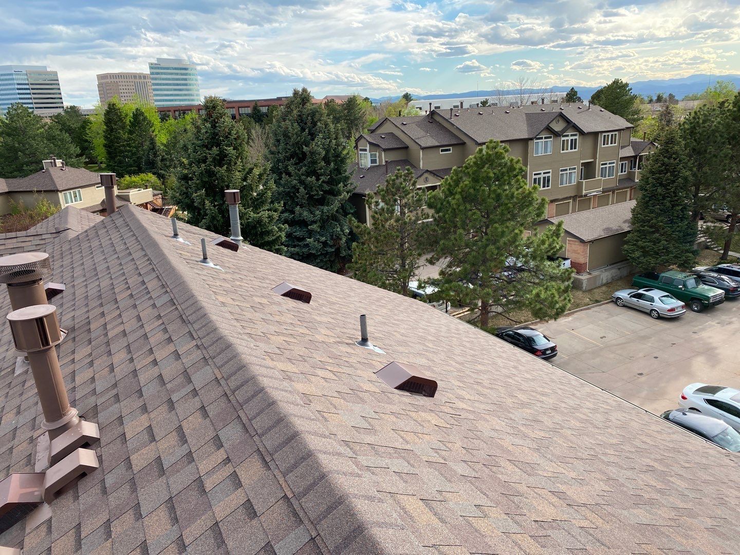 Commercial Roofing Installation using Owens Corning TruDefinition Duration STORM - Teak by A to Z Roofing