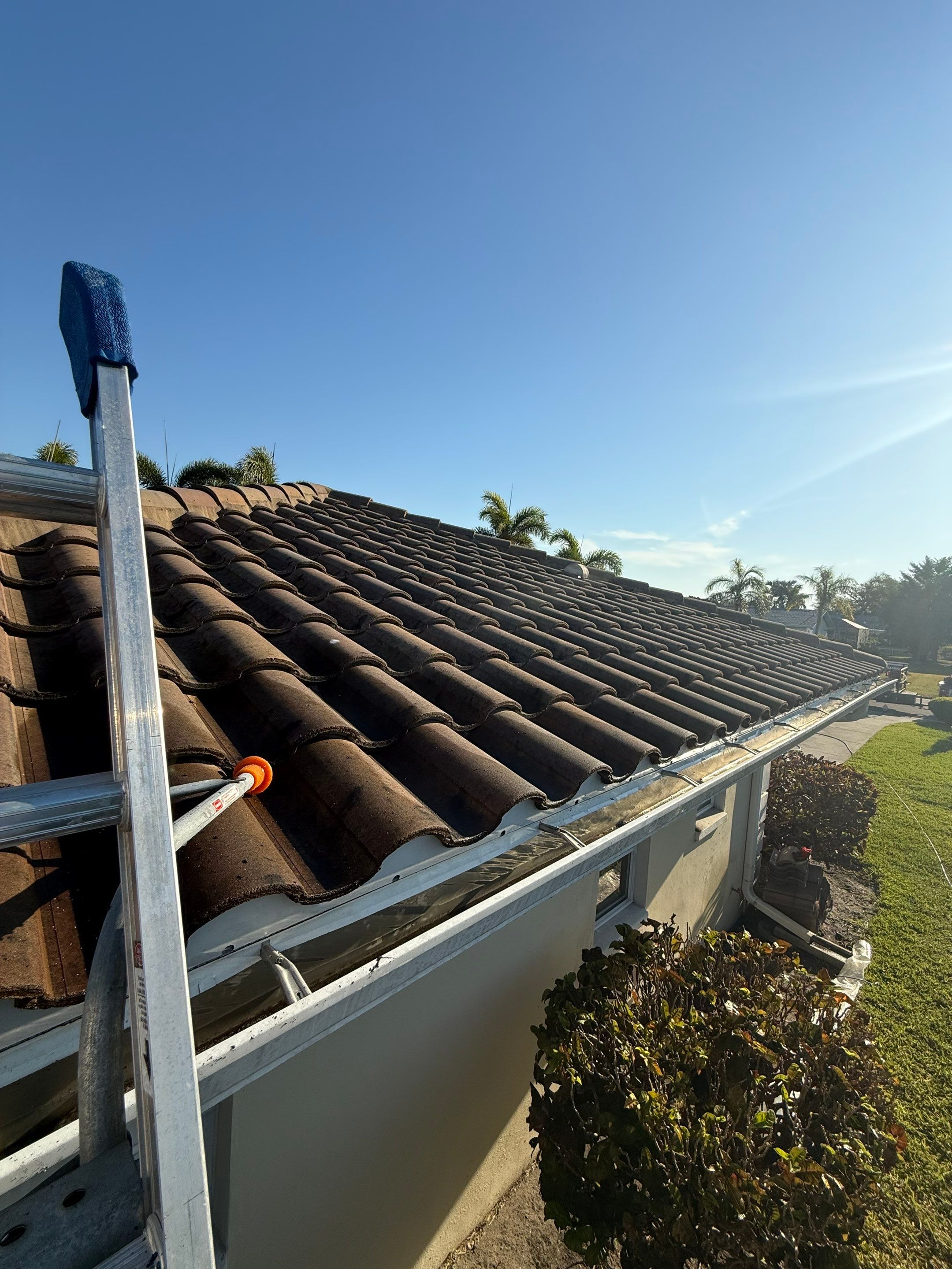 Concrete Tile Roof Cleaning in Village Green – Bradenton, FL | No Walking on Tiles! by Sunshine AquaWash