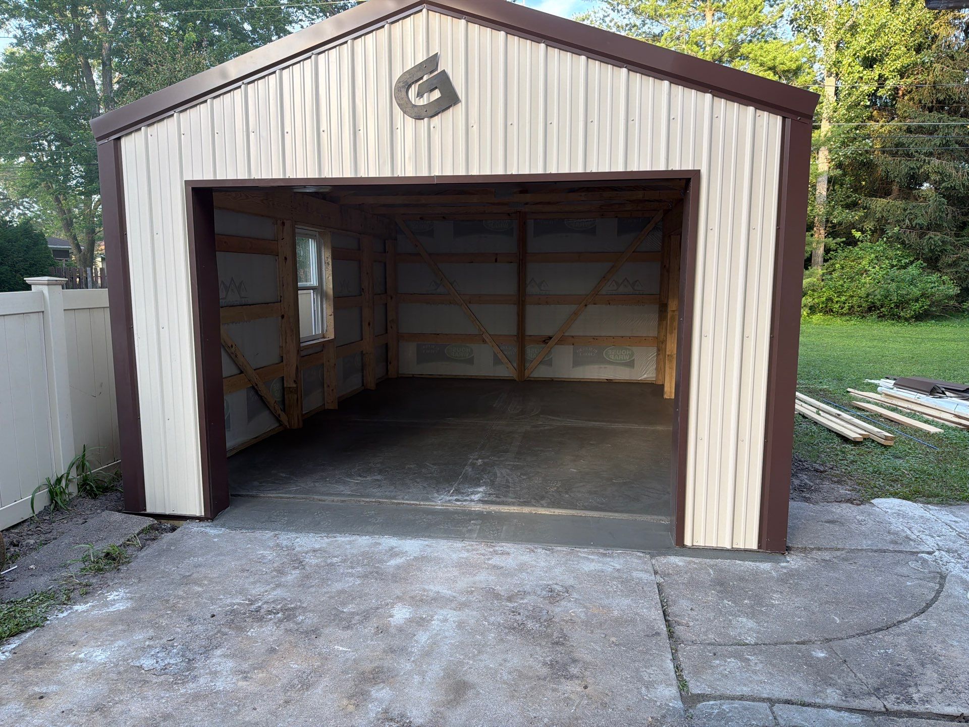 Custom Post Frame Storage Building Installation in Ames, Iowa by Graber Custom Structures