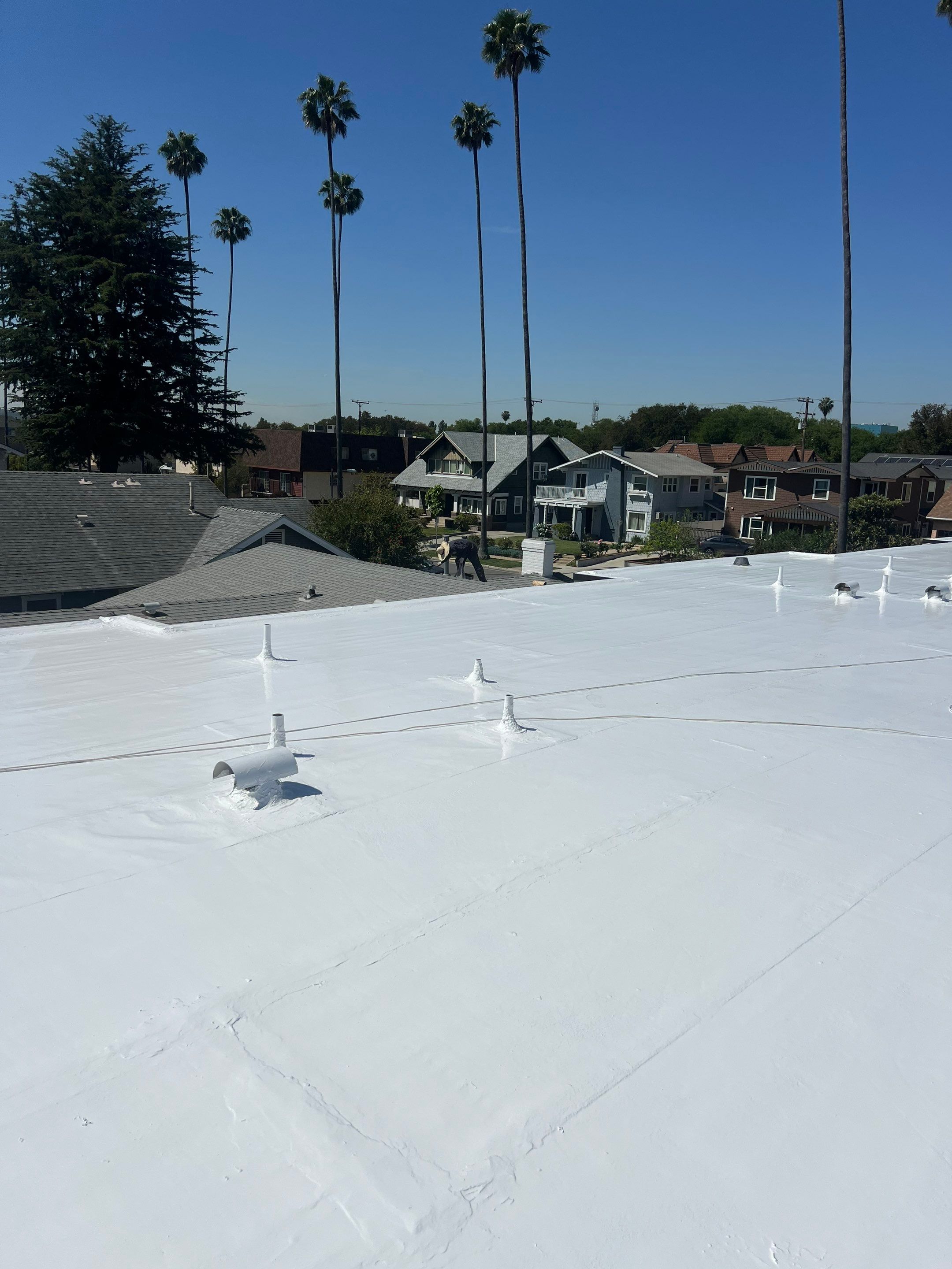 New Drainage and Silicone Membrane Installation using American Standard Coatings Silicone-S by Hull Brothers Roofing