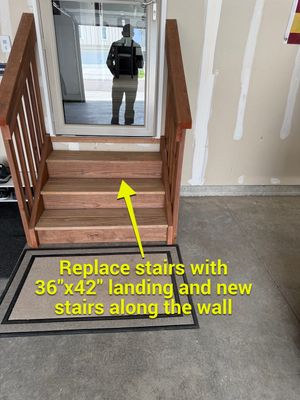 Garage Interior Finishing and Custom Wood Step Construction in Sioux Falls