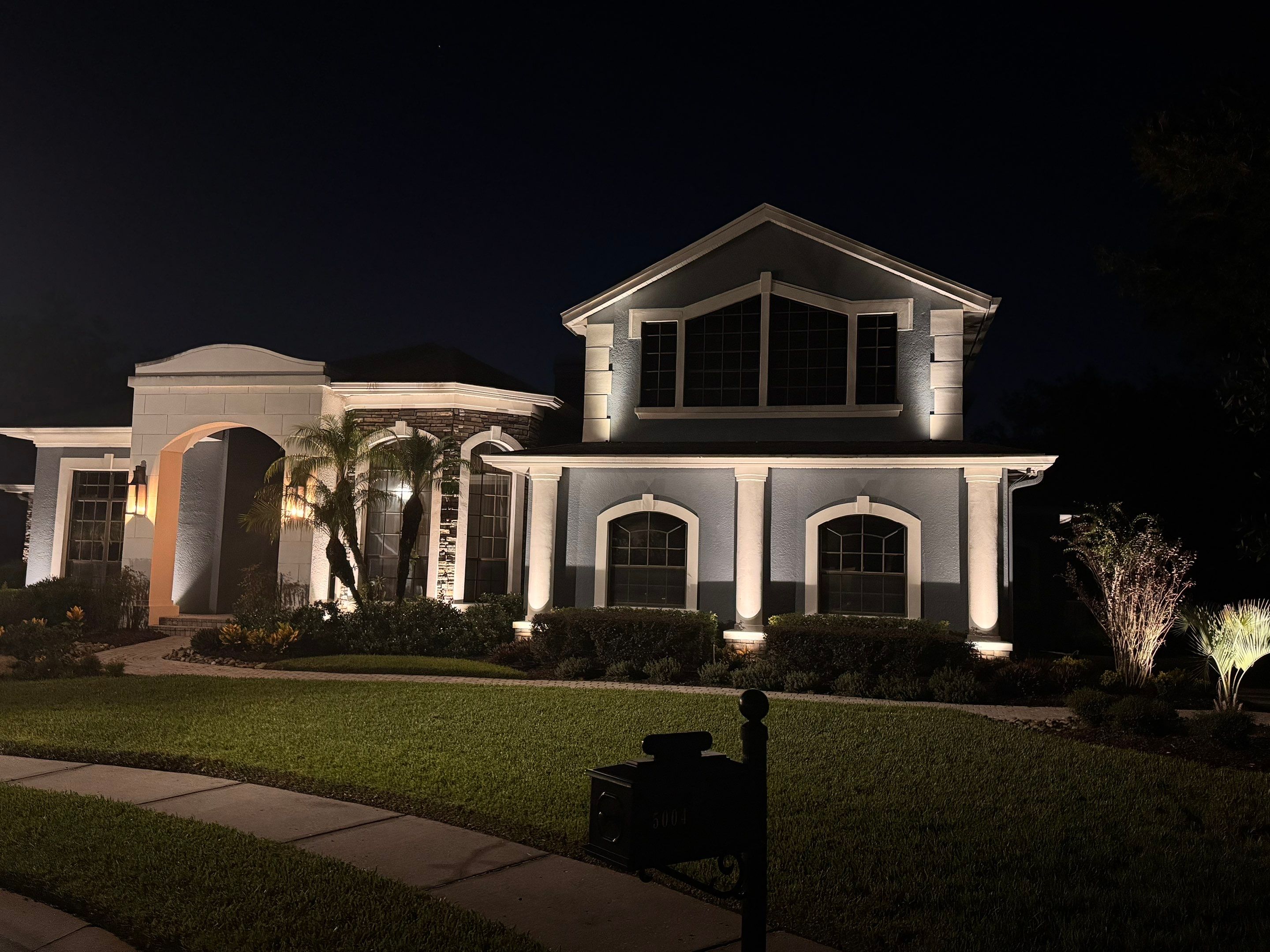 Custom Architectural Landscape Lighting Installation for Tampa Residence