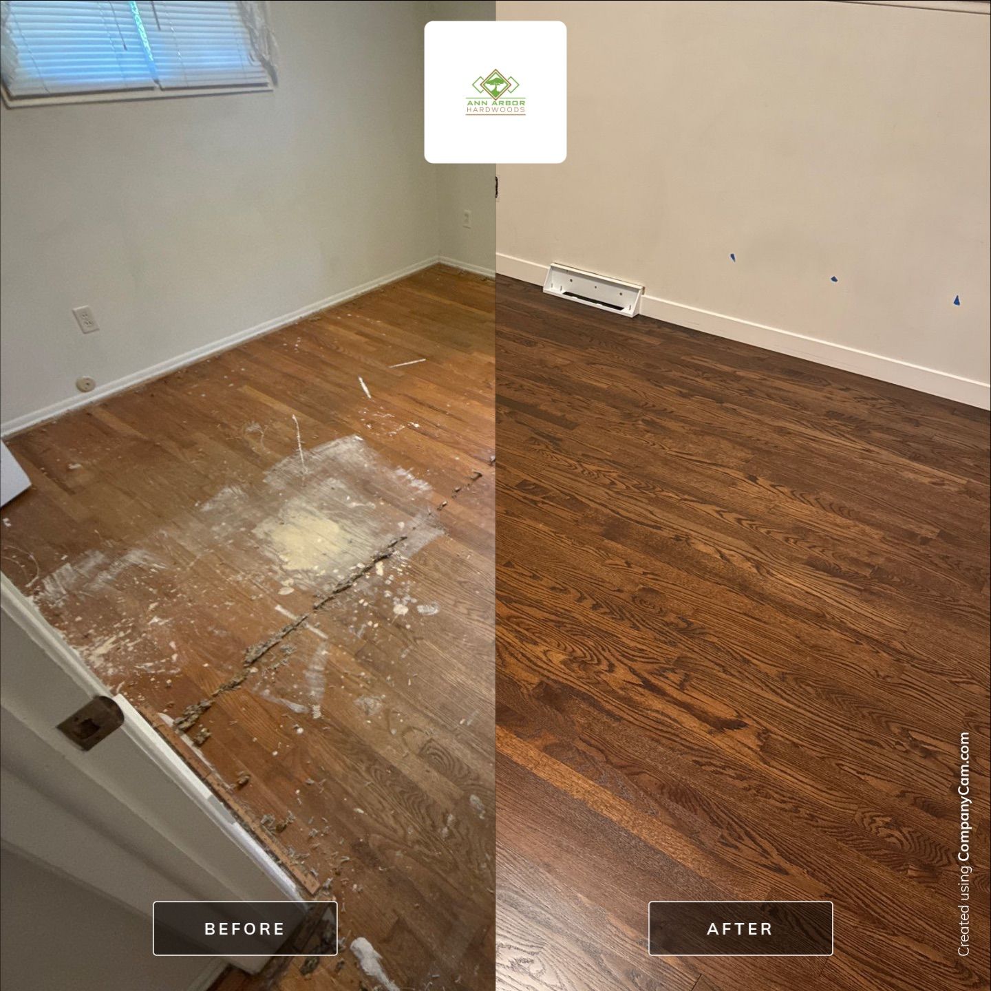 Ypsilanti red oak restoration  by Ann Arbor Hardwoods 