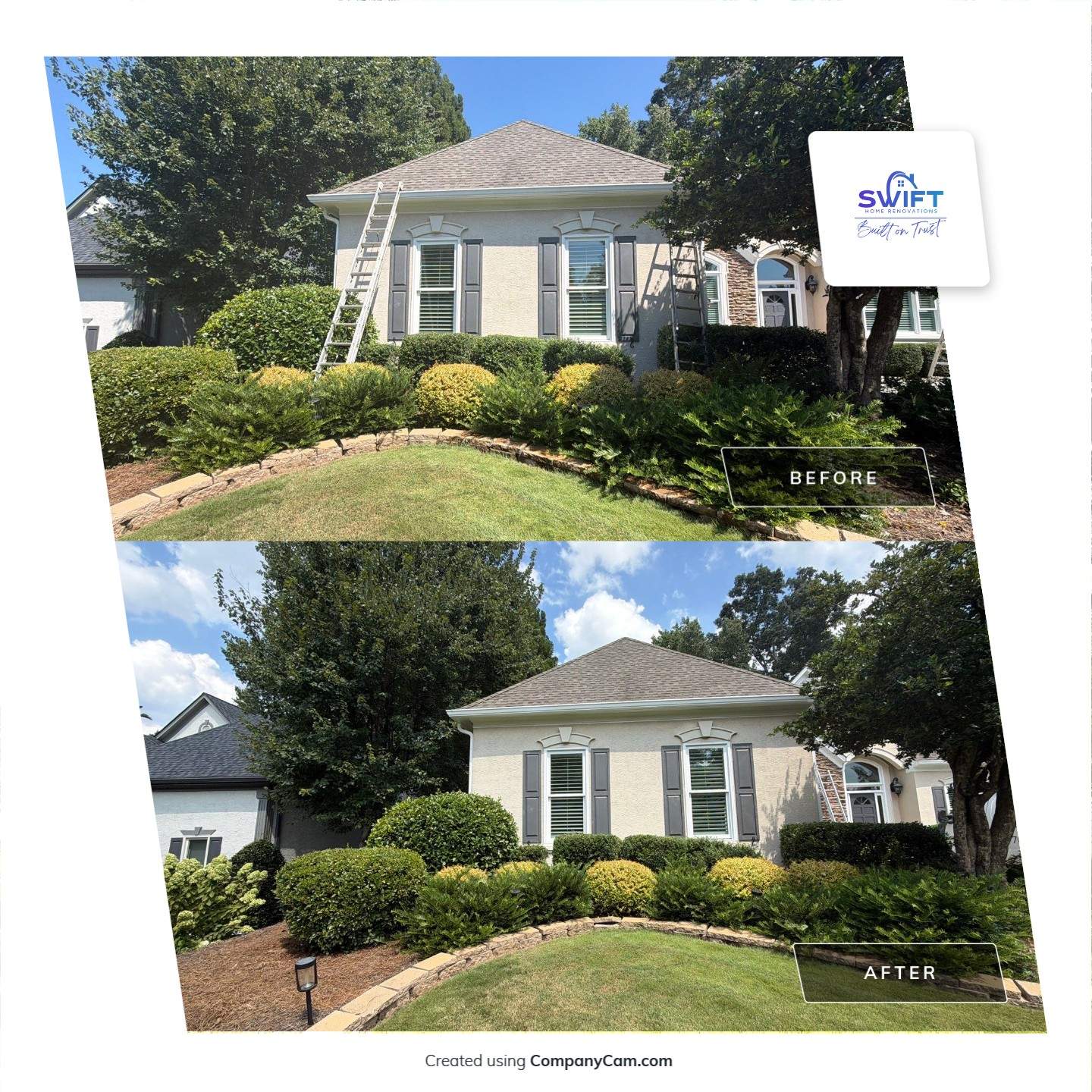 Multi-Story Stucco Home Exterior Painting and Garage Refresh in Marietta