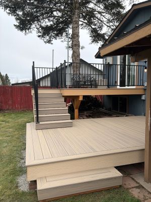 Add a platform deck below an existing elevated deck that was there prior
