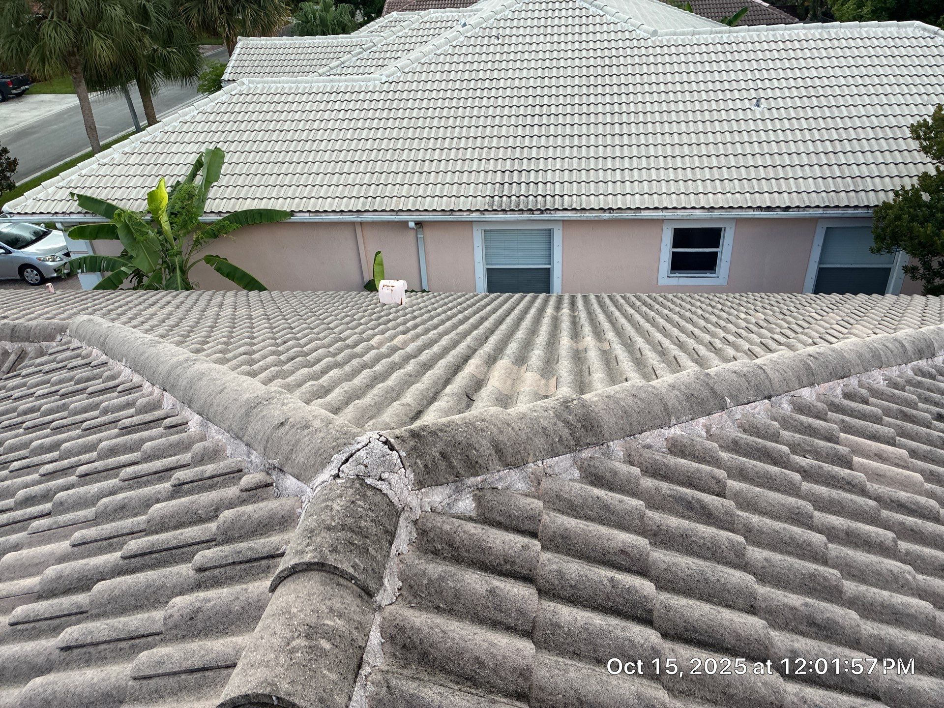 Dirty old Roof Coral Springs by BKB Pressure Cleaning LLC