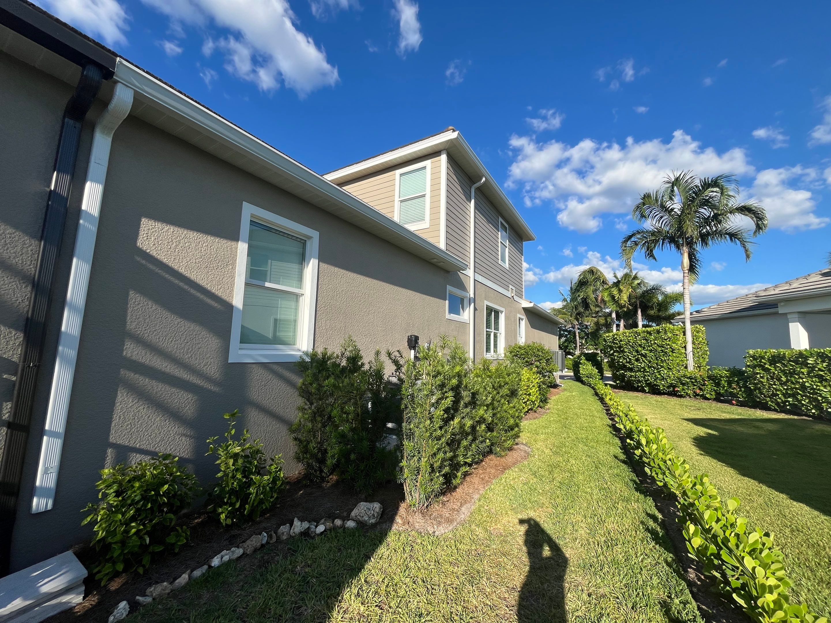 Bronze Downspouts & 7-Inch K-style Seamless Gutter Installation in Fort Myers FL by Gutter Professors