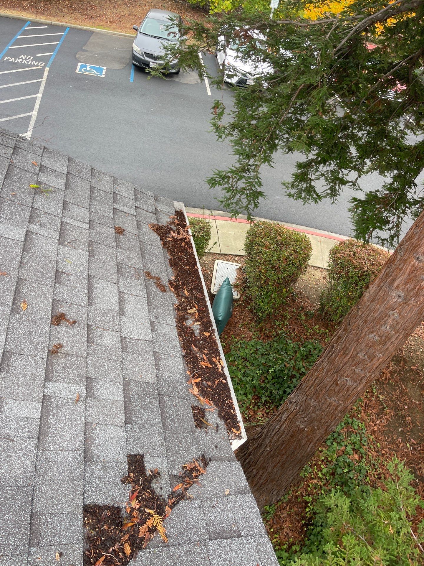 HOA gutter cleaning before photo Vallejo, CA .