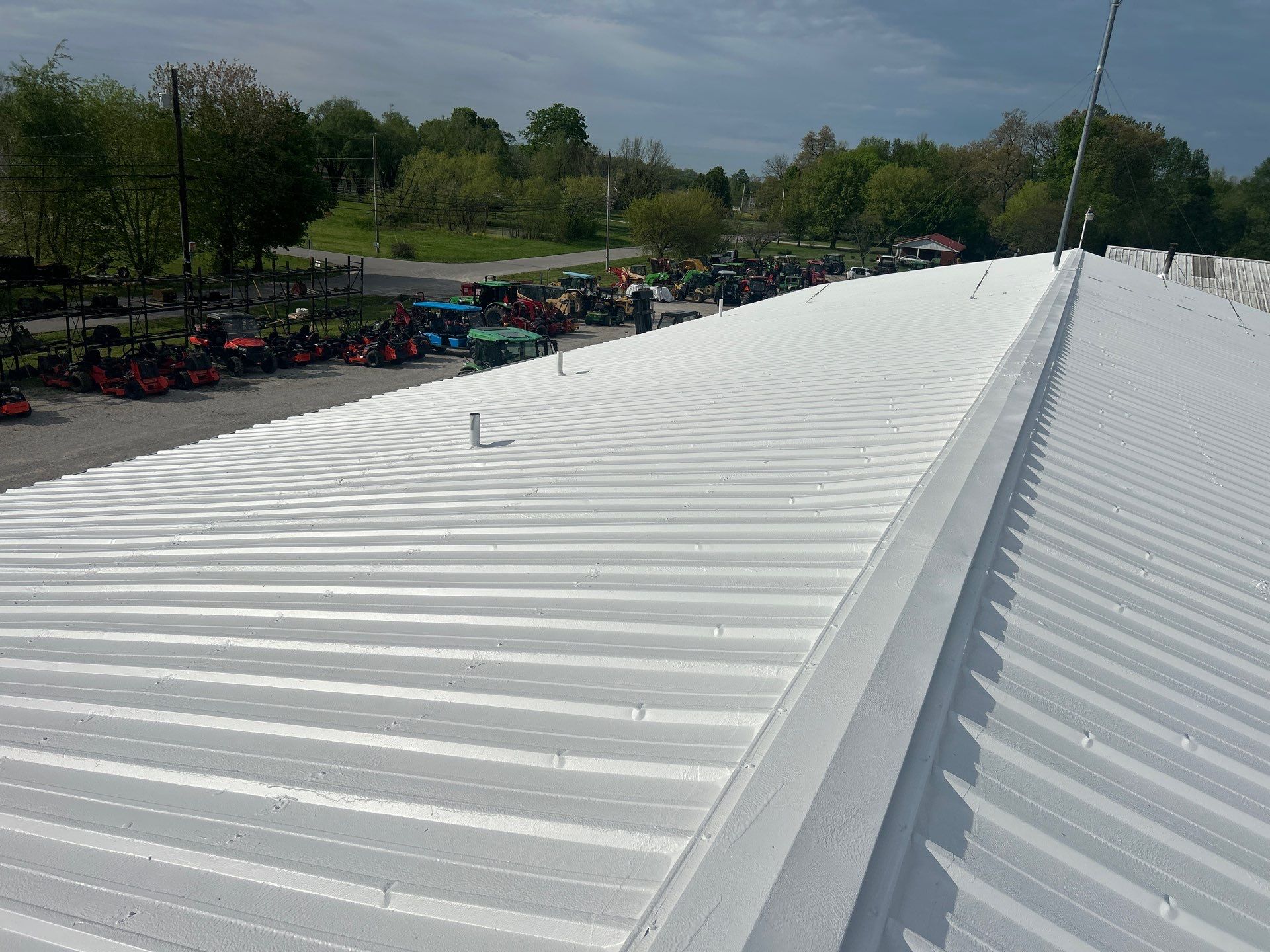 Commercial Metal Roofing Restoration using Coatings by Kentucky Commercial Roofing