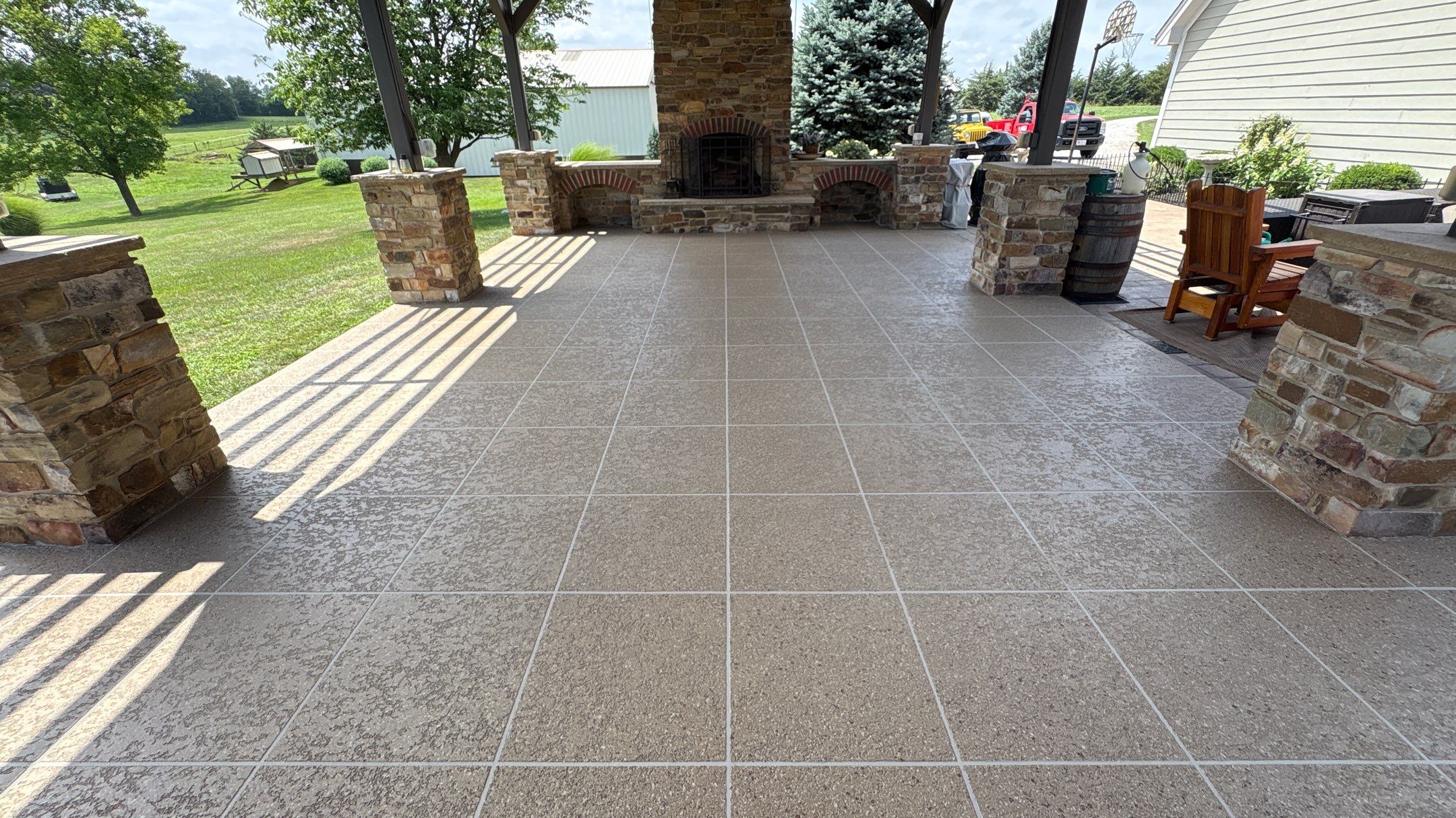 Custom Back Patio Resurface - Kearney, MO by Big Red Decorative Concrete, LLC