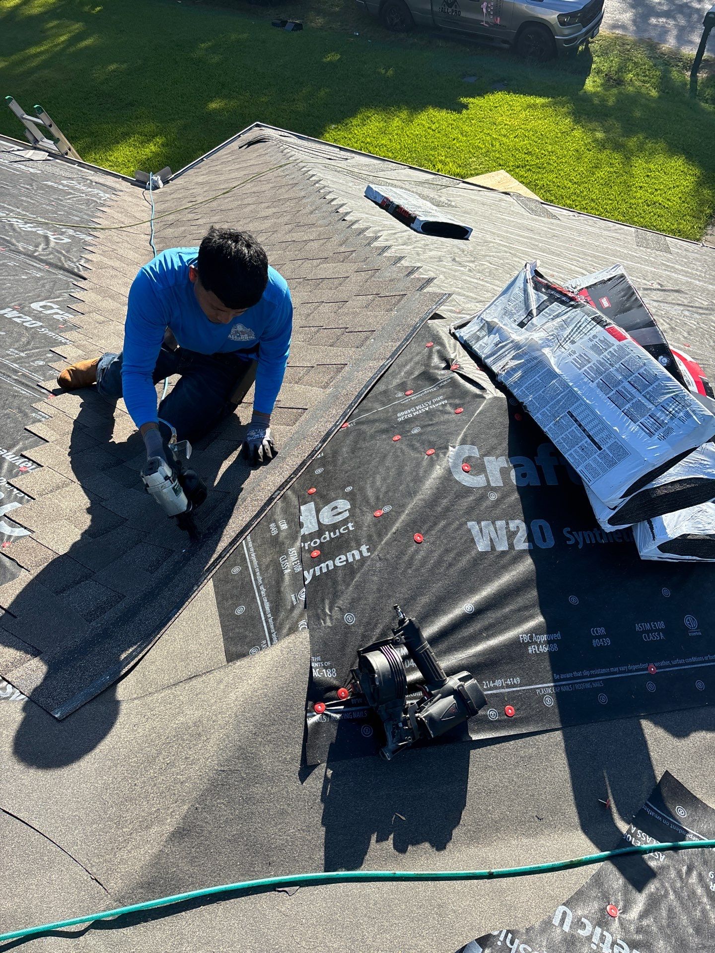 Residential Roofing Installation using Owen's Corning Duration (Lifetime) Shingles by Roof Repair Company