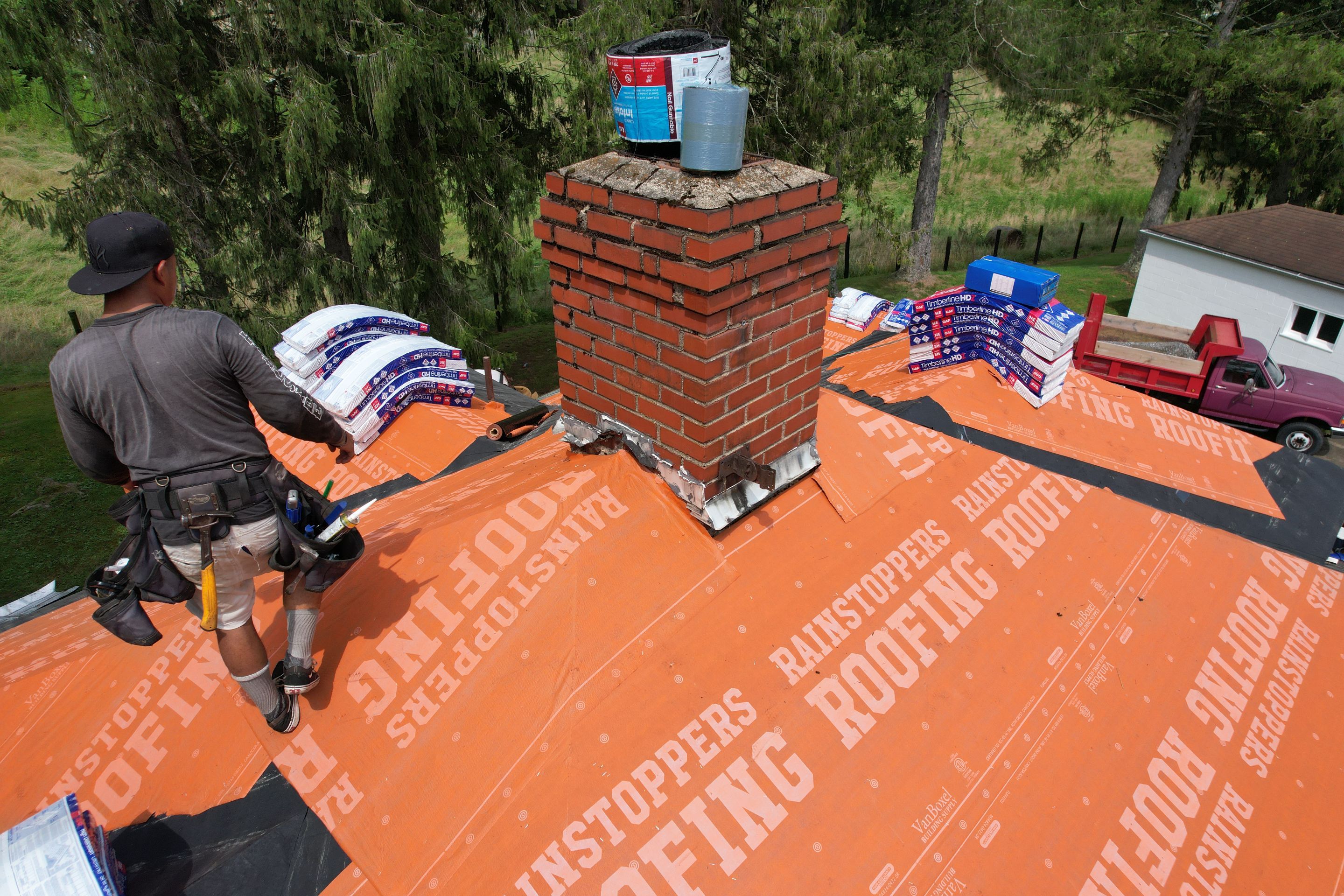 Residential Roofing Installation using GAF TImberline HDZ Hickory by Rainstoppers Roofing