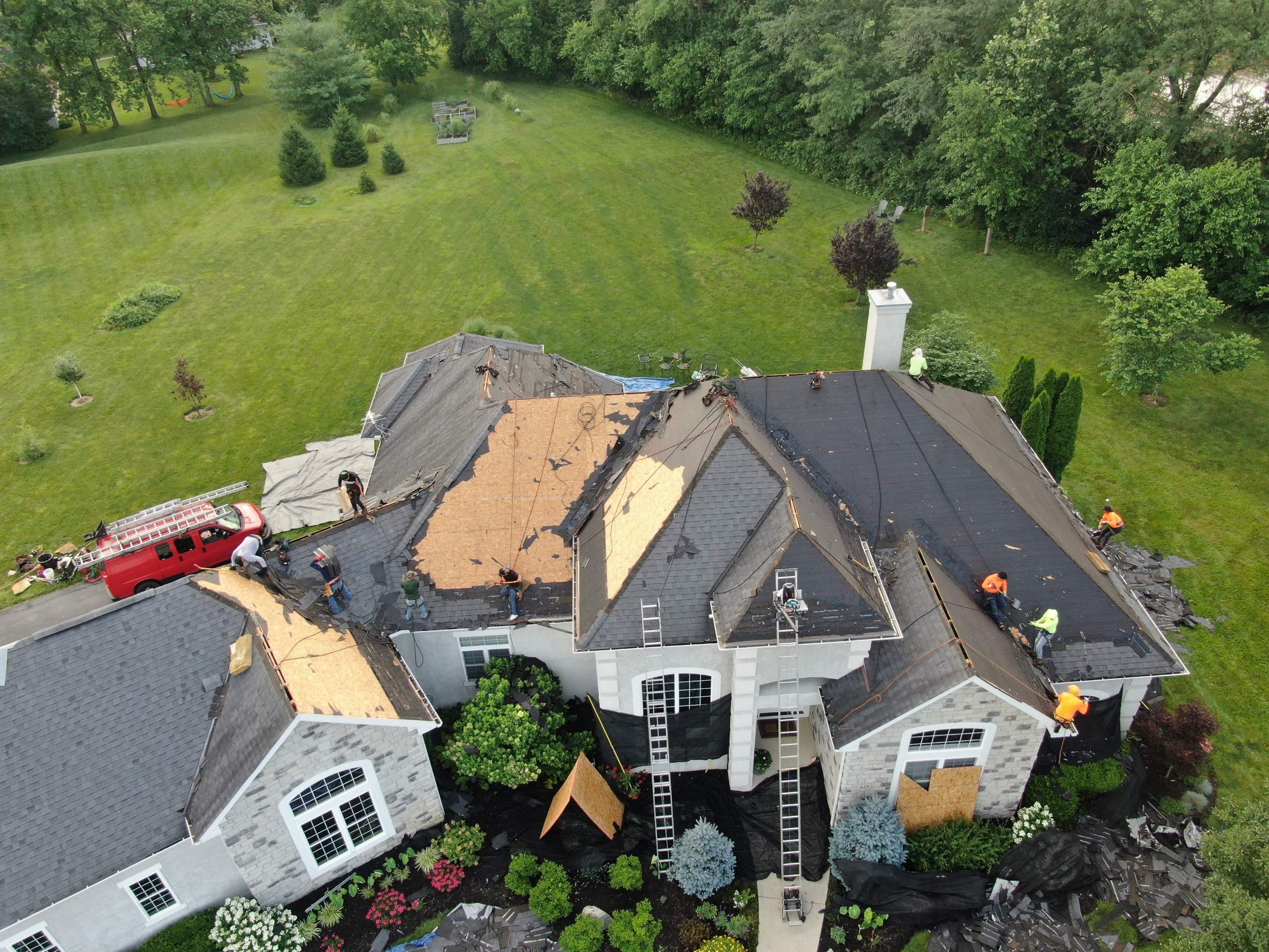 Residential Roofing Installation using Atlas Pinnacle Black Shingles by 614 Exteriors