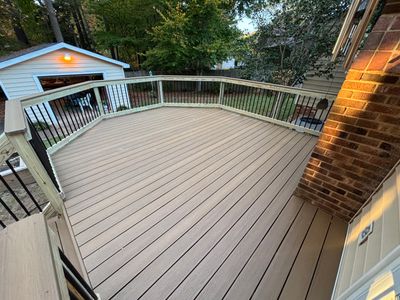 Composite Deck Resurfacing with Metal Balusters in Cary