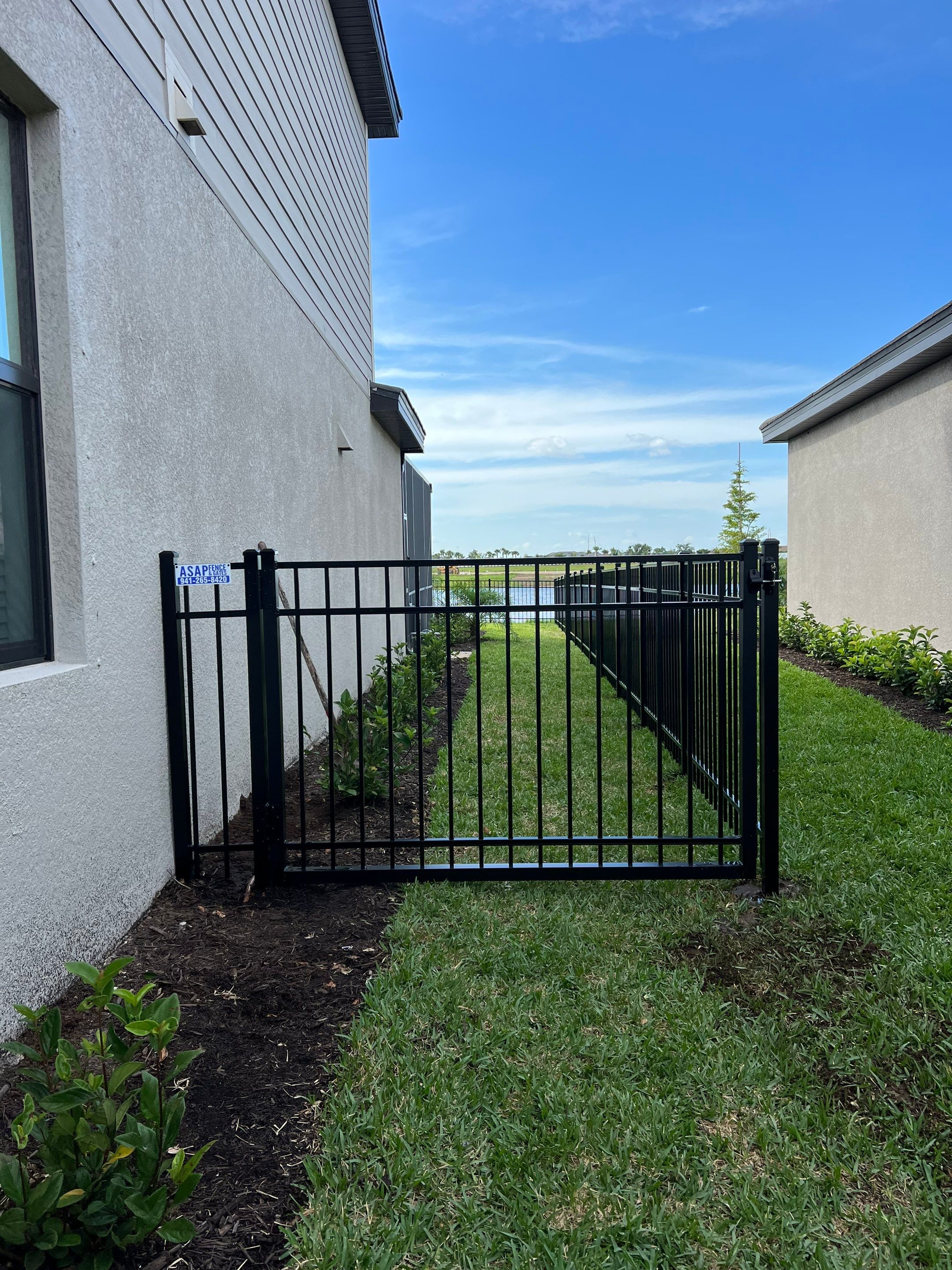 Aluminum Fence Installation using Black 3 Rail Aluminum Fence by Asap fence and gates, LLC
