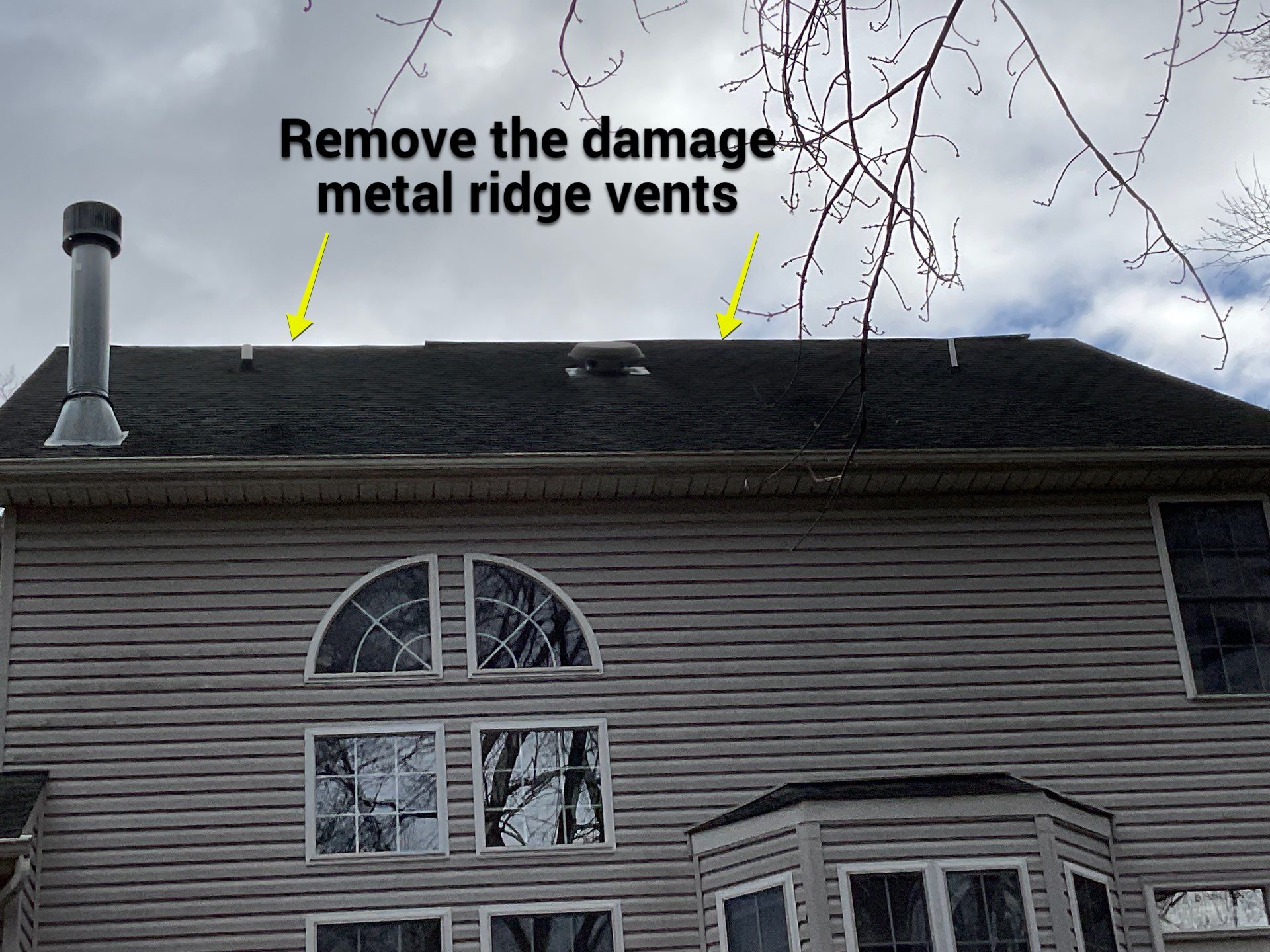 Remove the damage metal ridge vents by Alpha Design Services