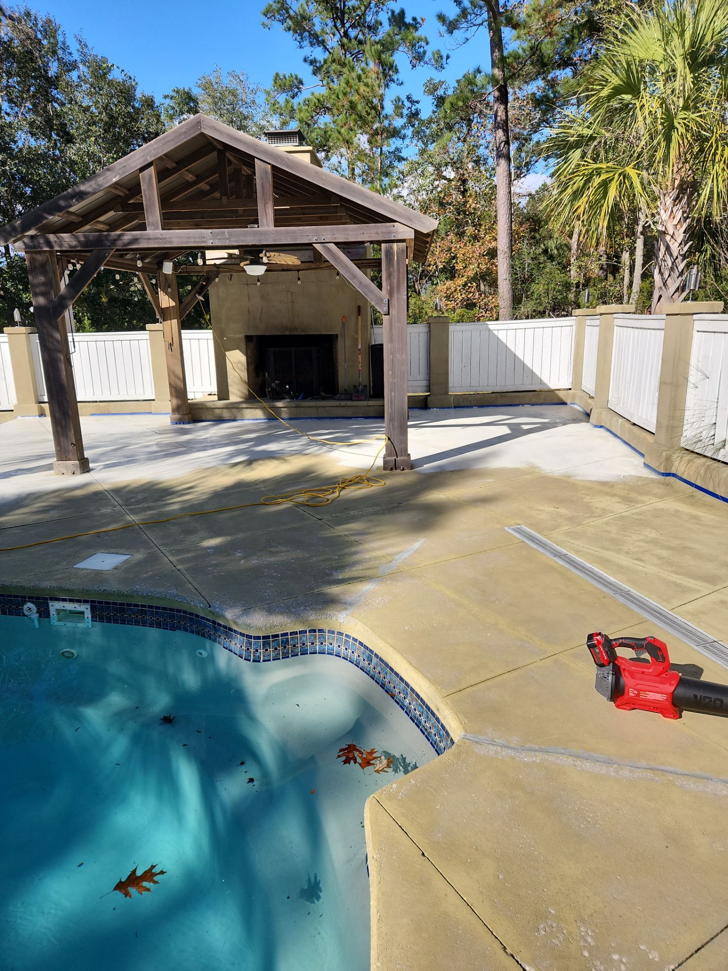 Concrete Pool deck with AcryFin by DuraSeal