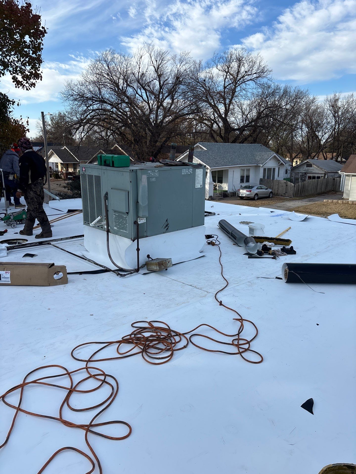 Commercial Roofing Installation using Mule-Hide by Frontline Roofing and Construction