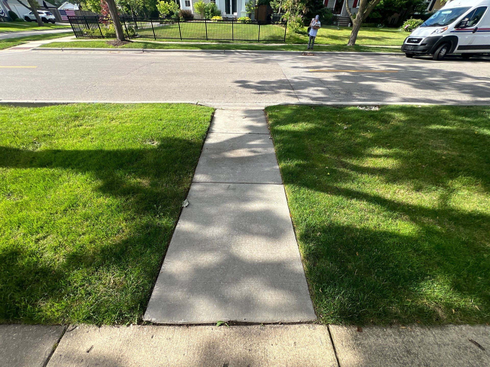 concrete cleaning using Algaecide, soft wash soap by Northern Power Washing LLC.
