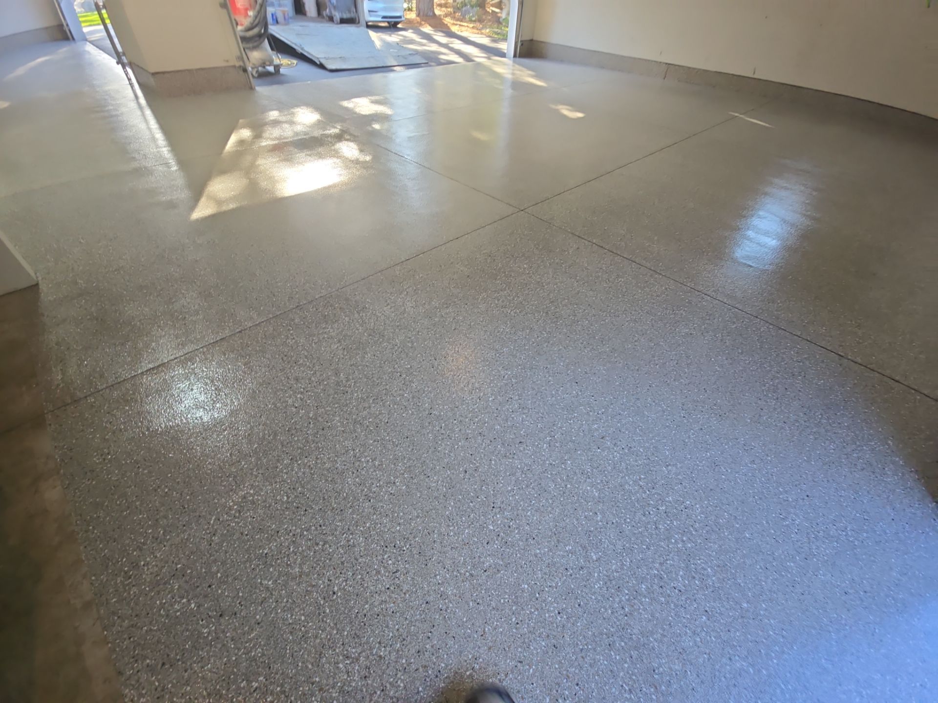 Detached Garage Floor Transformation With Penntek Polyaspartic Coating In Hayden by Croc Coatings, LLC