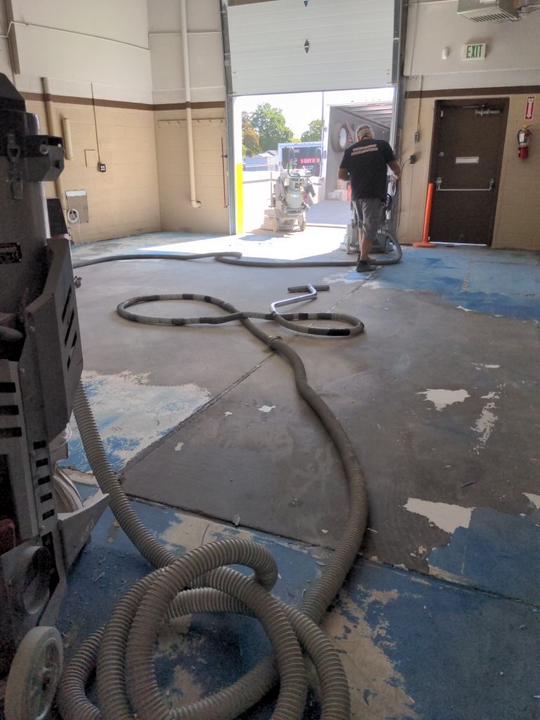Commercial Floor Transformation using Penntek Shop Floor System by Croc Coatings, LLC