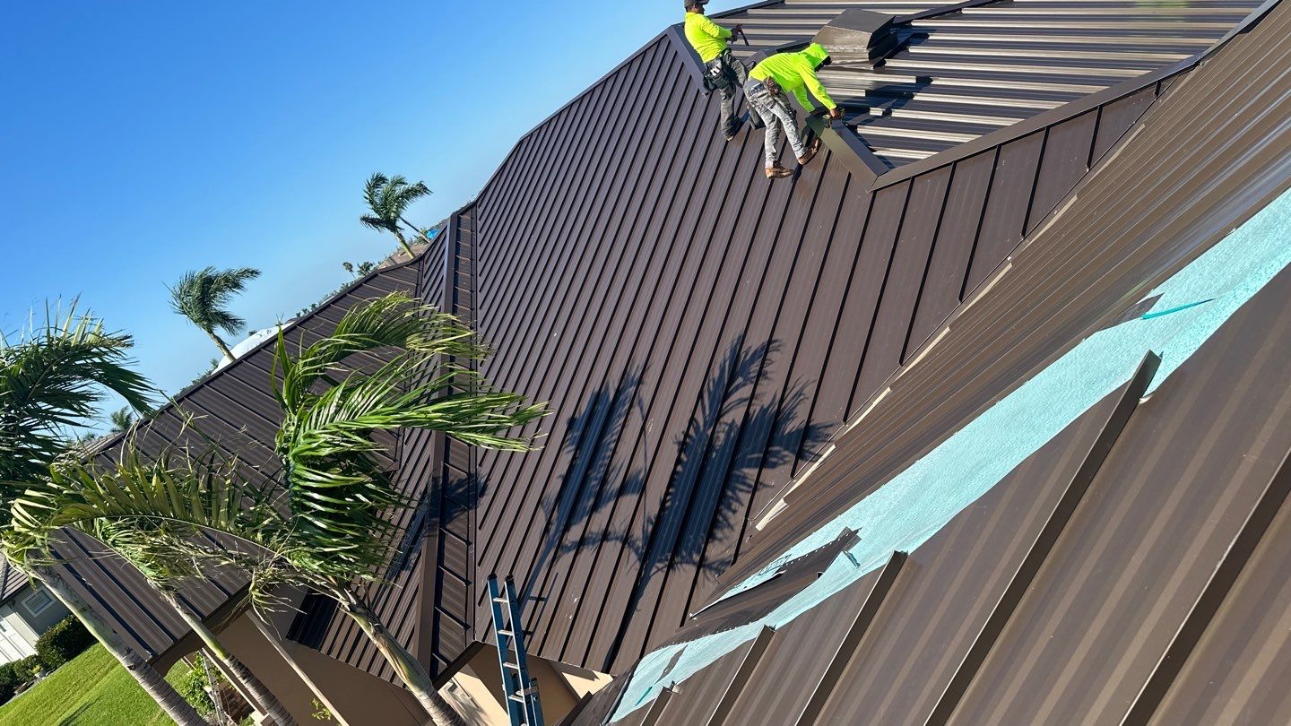 Residential Roofing Installation using Standing Seam Metal Roof in Cape Coral, FL by International Roofing