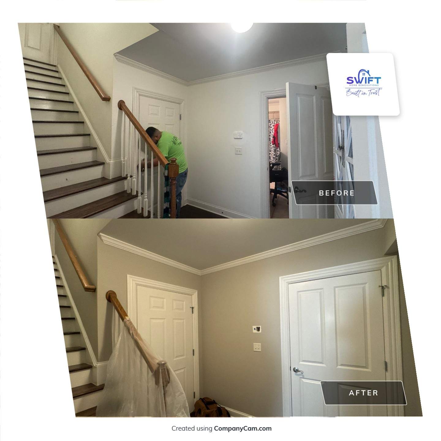 Interior Home Painting and Crown Molding Update in Atlanta by Swift Home Renovations