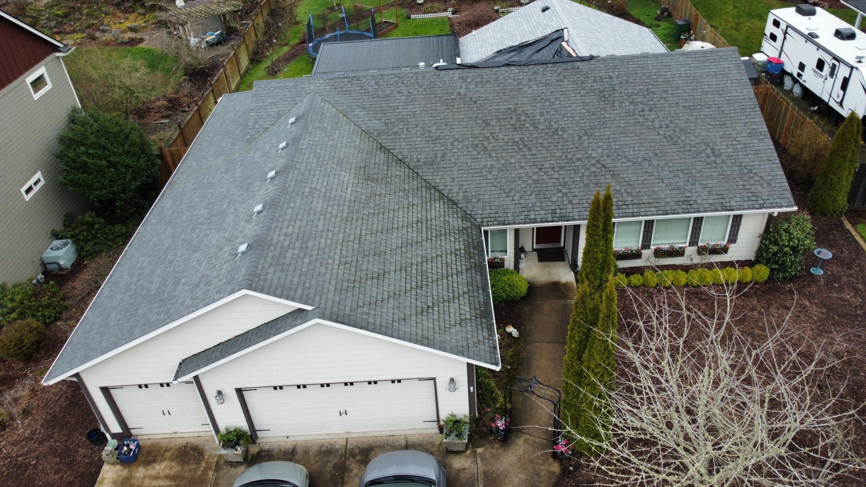Residential Roofing Installation using IKO Cambridge (Color: Dual Grey) by Orezona Building & Roofing Company, Inc.