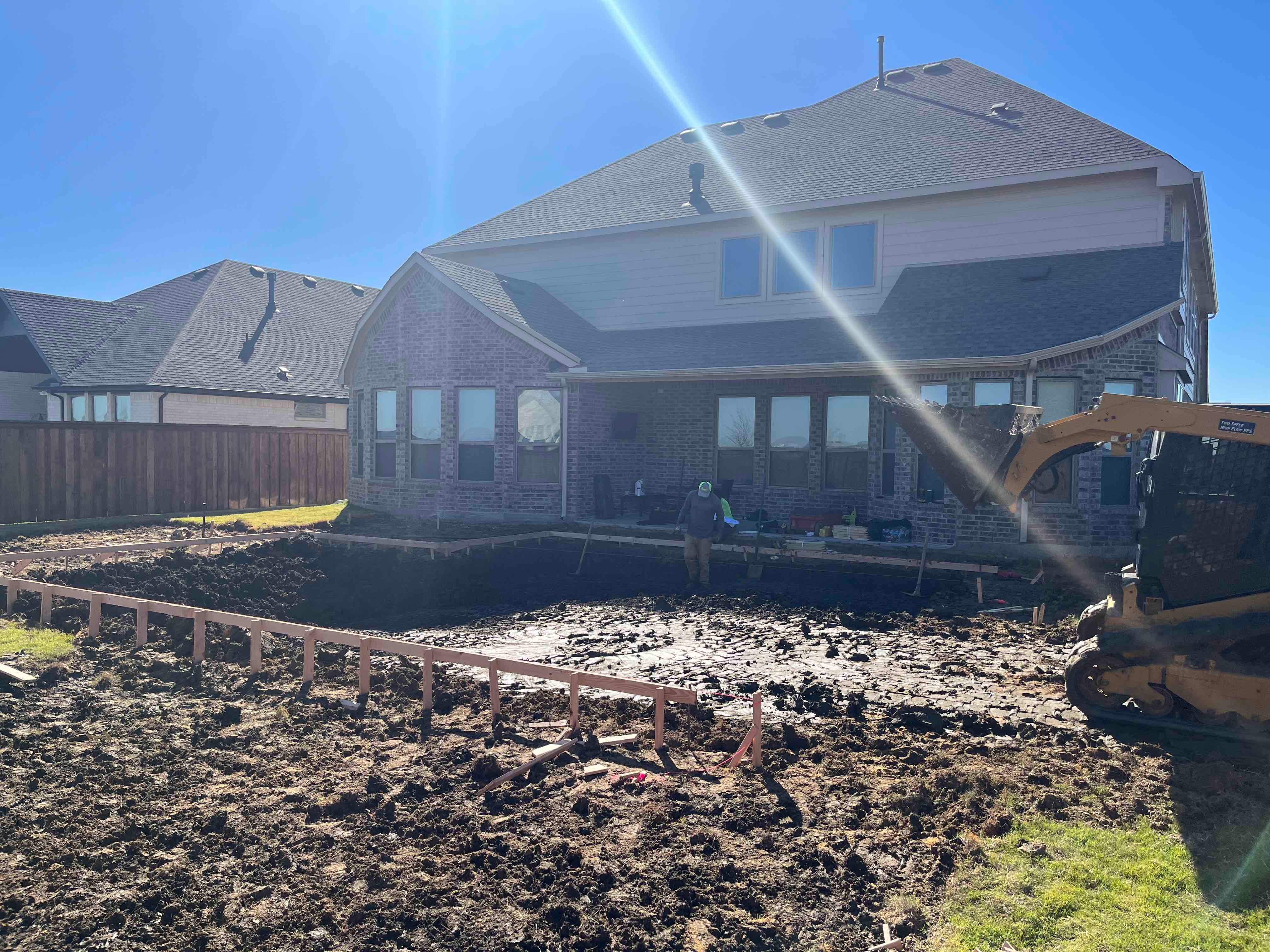 Geometric Pool with Raised Spa, Fire Pit and Pergola by Pinnacle Pools and Spas - DFW