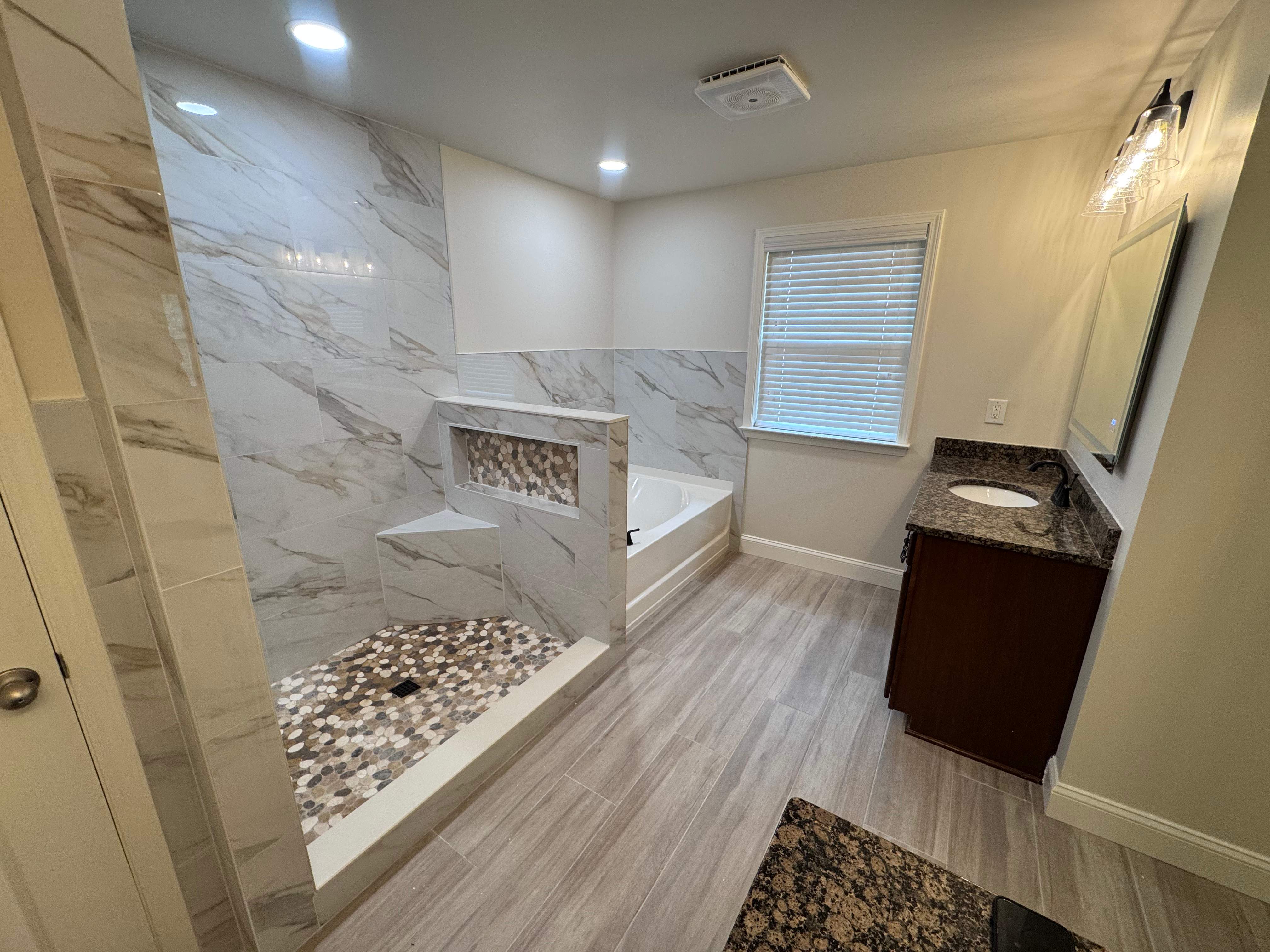 Master bathroom renovation by Prudencio