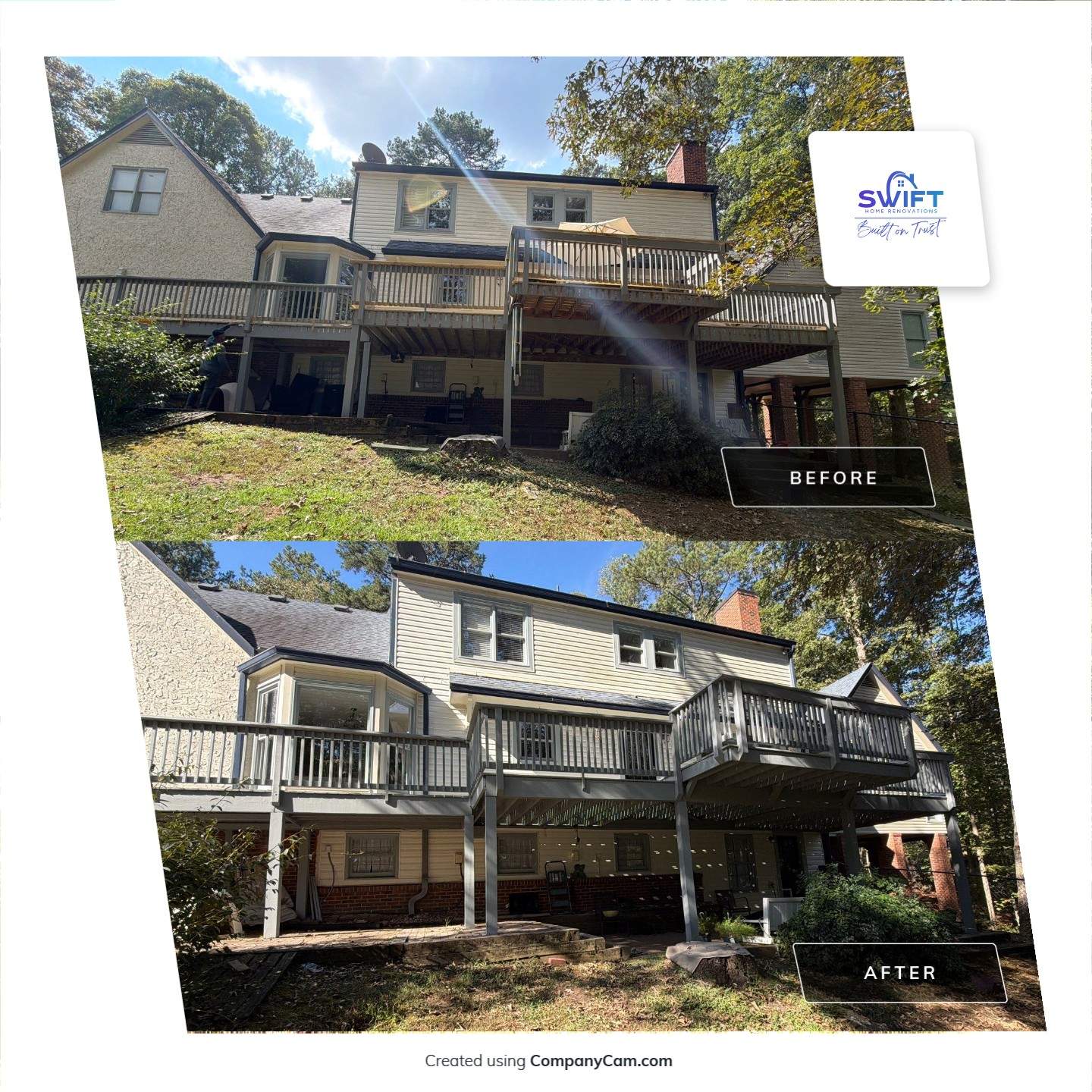 Multi-Level Deck Restoration and Staining Project in Canton, Georgia