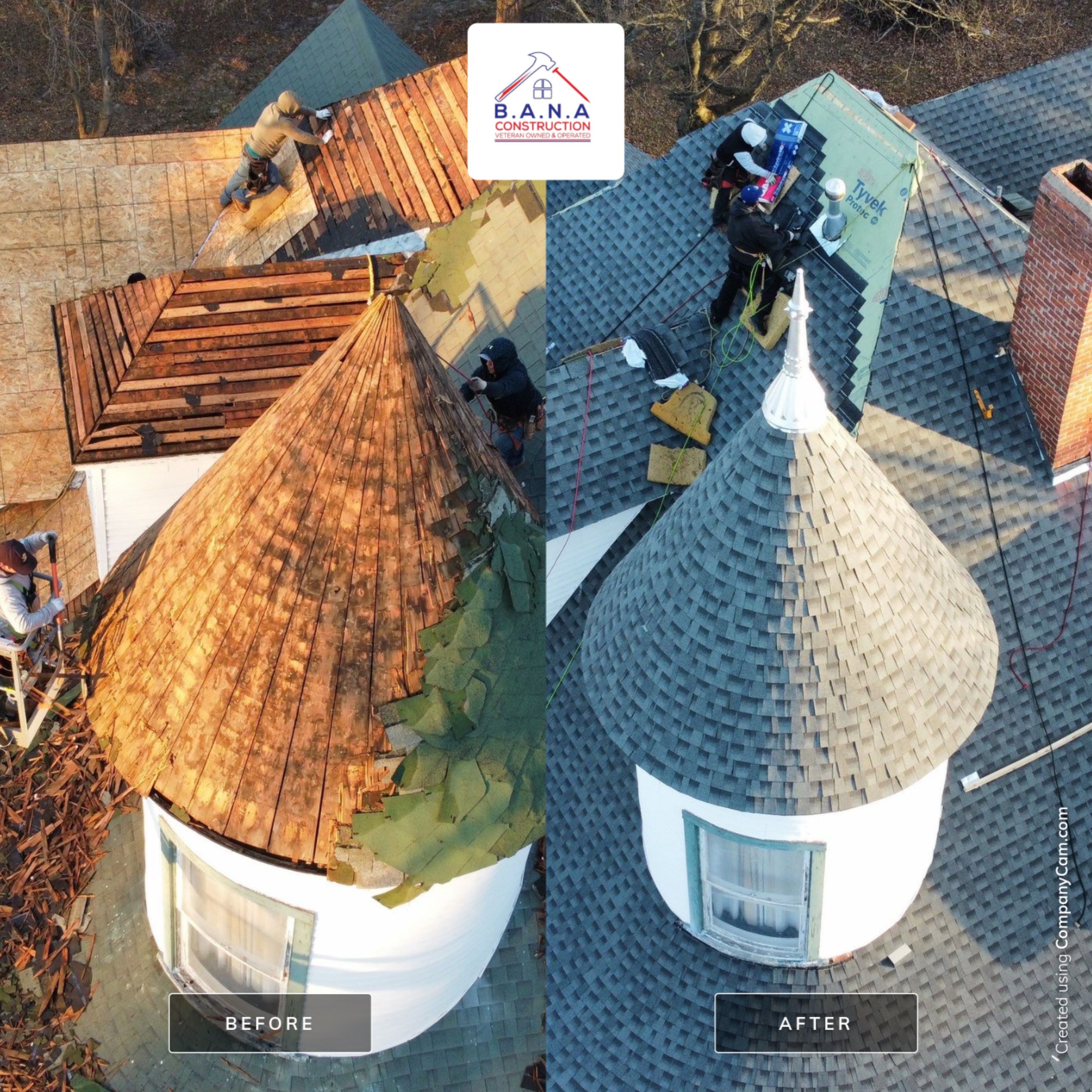 Steep Roof on a Beatiful Old Home by BANA Roofing and Solar Supply