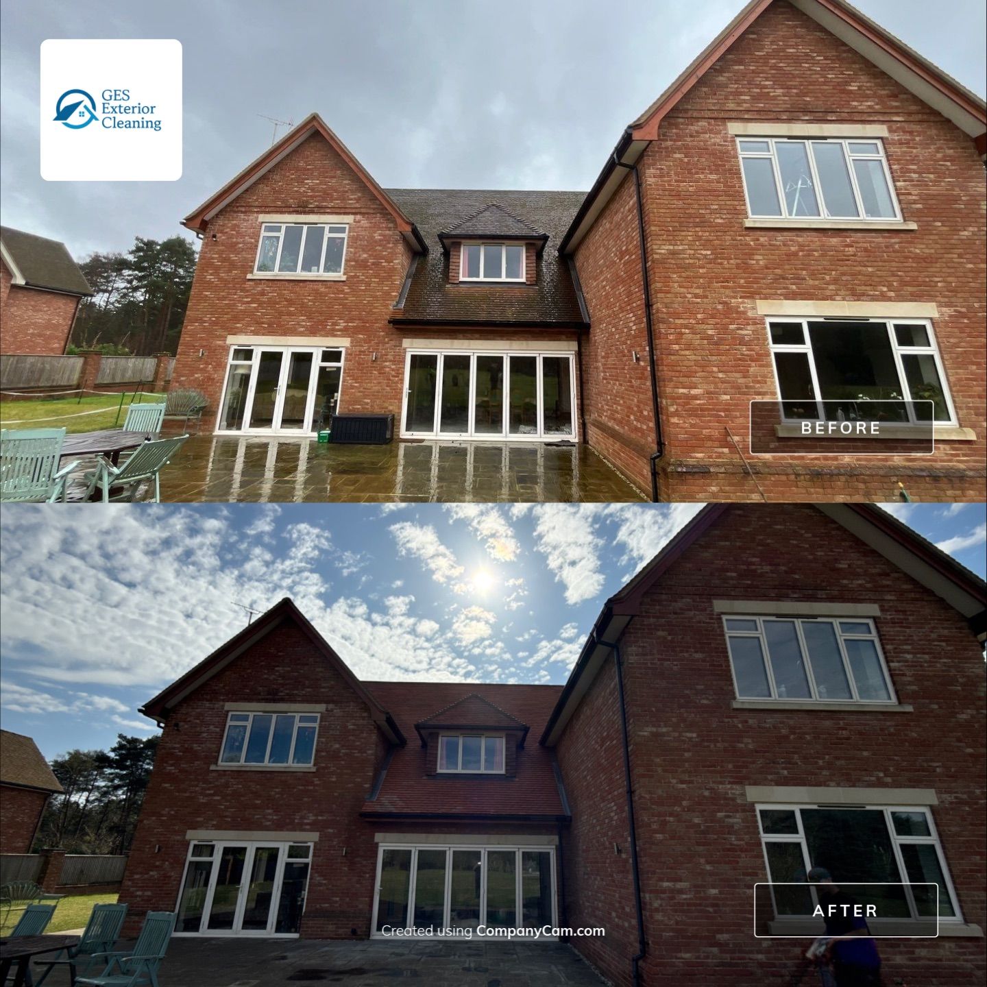 Roof Clean - Moss Removal - Gutter Clean using Honda 15lpm Low Pressure Washing Machine by Ges Exterior Cleaning ltd