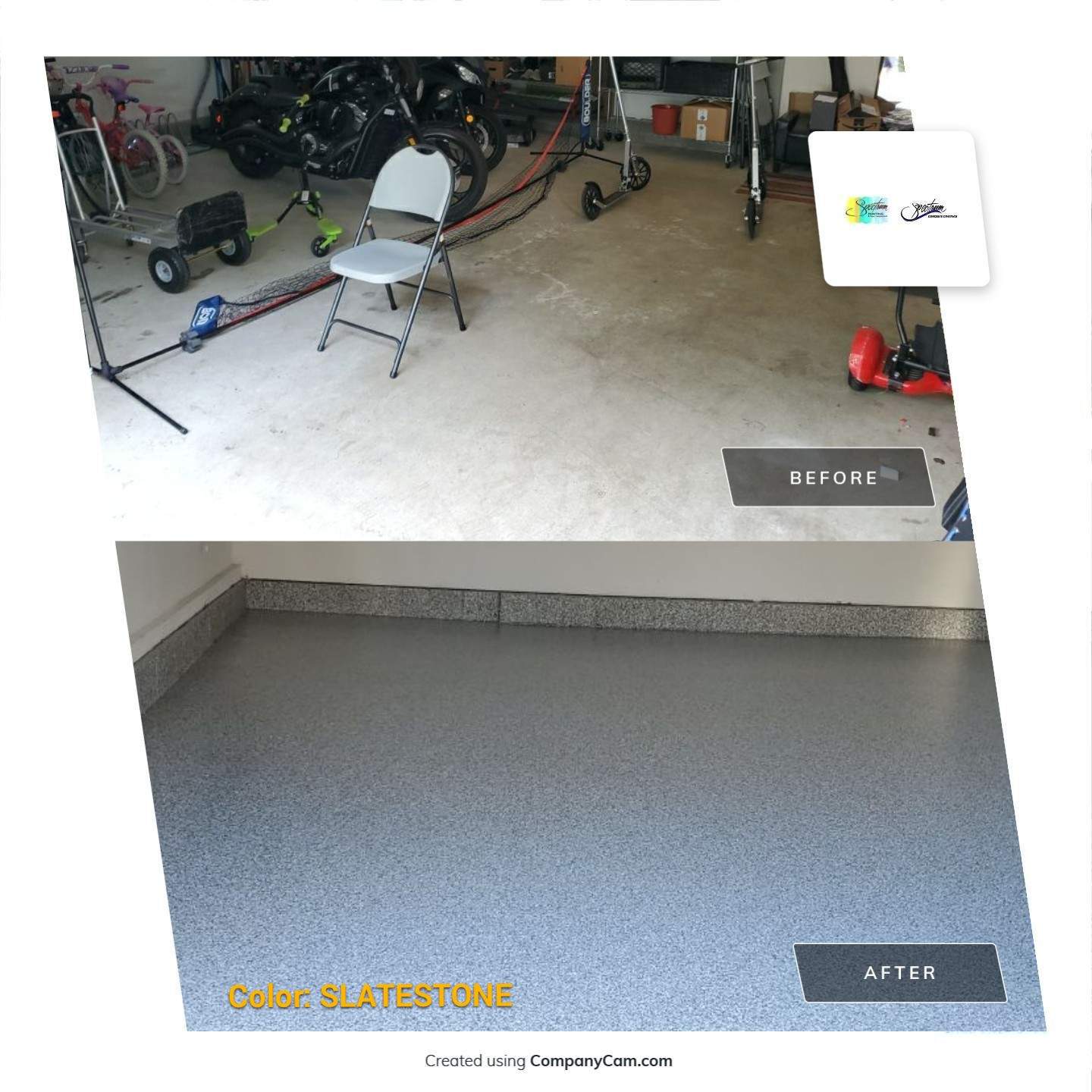 Garage Floor using Penntek Slatestone by Spectrum Painting, LLC