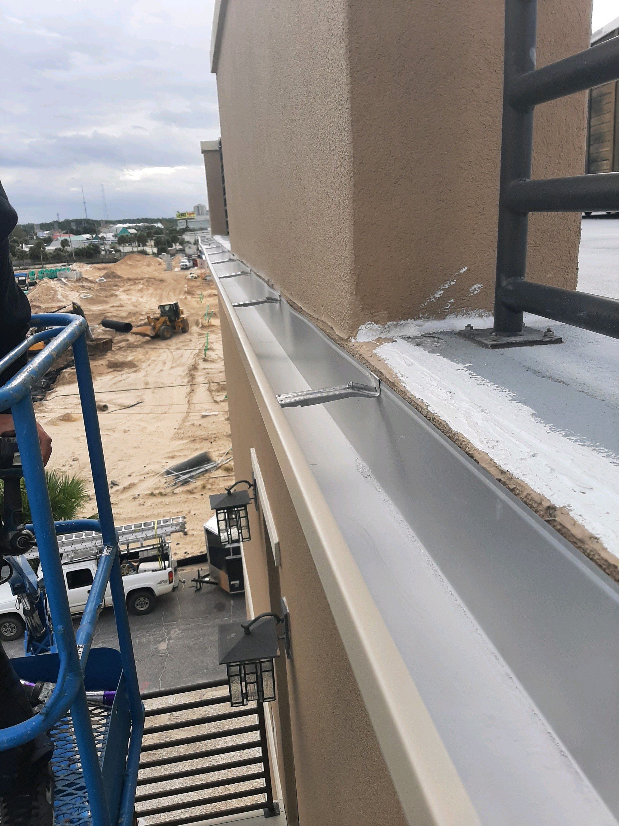 Gutter Installation using Wicker Color K-Style Gutters by Gutter Professors