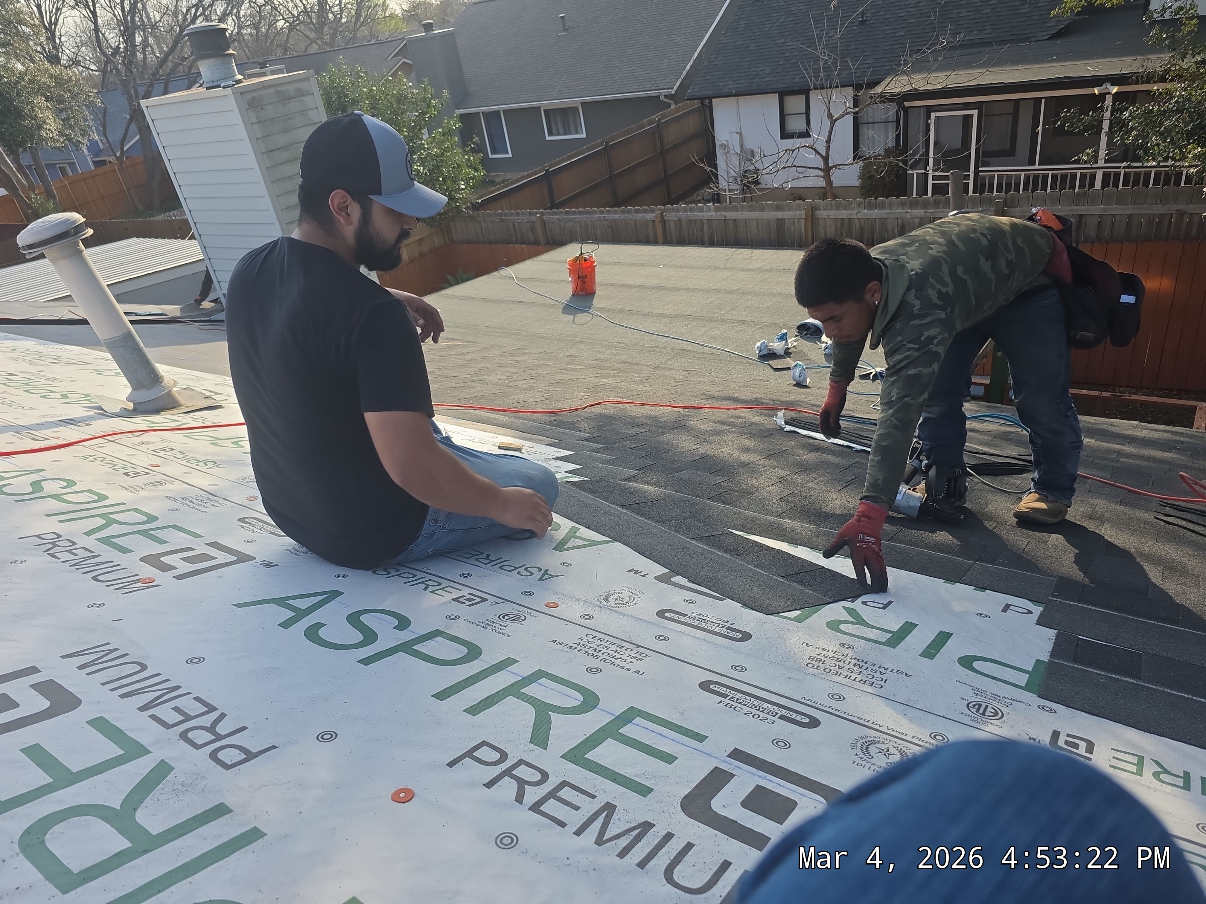 Architectural Shingle Roofing Replacement and Gutter Restoration in Austin by Caliber Restoration LLC