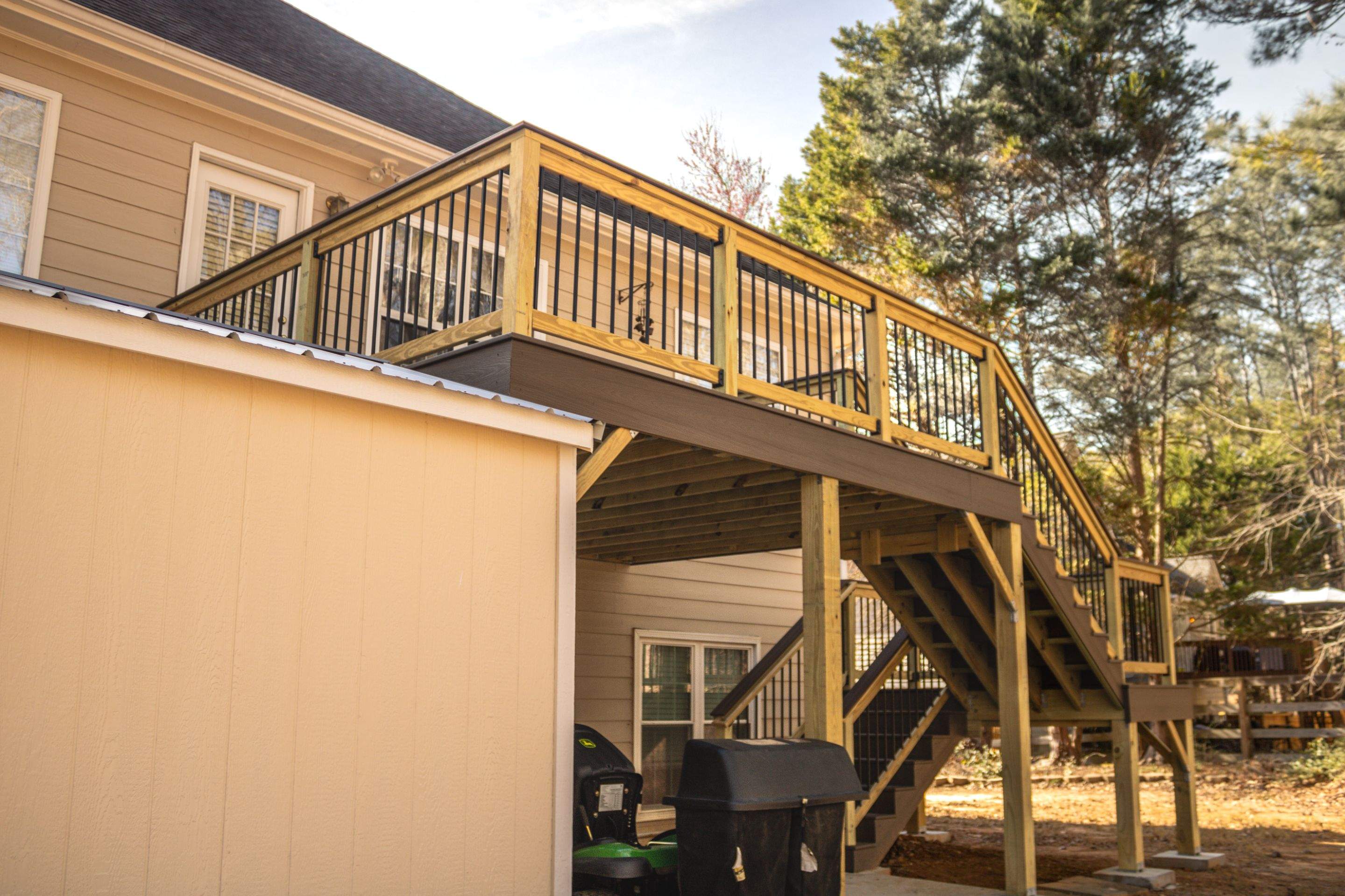 Deck Build using Deckorators Venture Series Decking in the Sandbar Color by Nelson Exteriors 