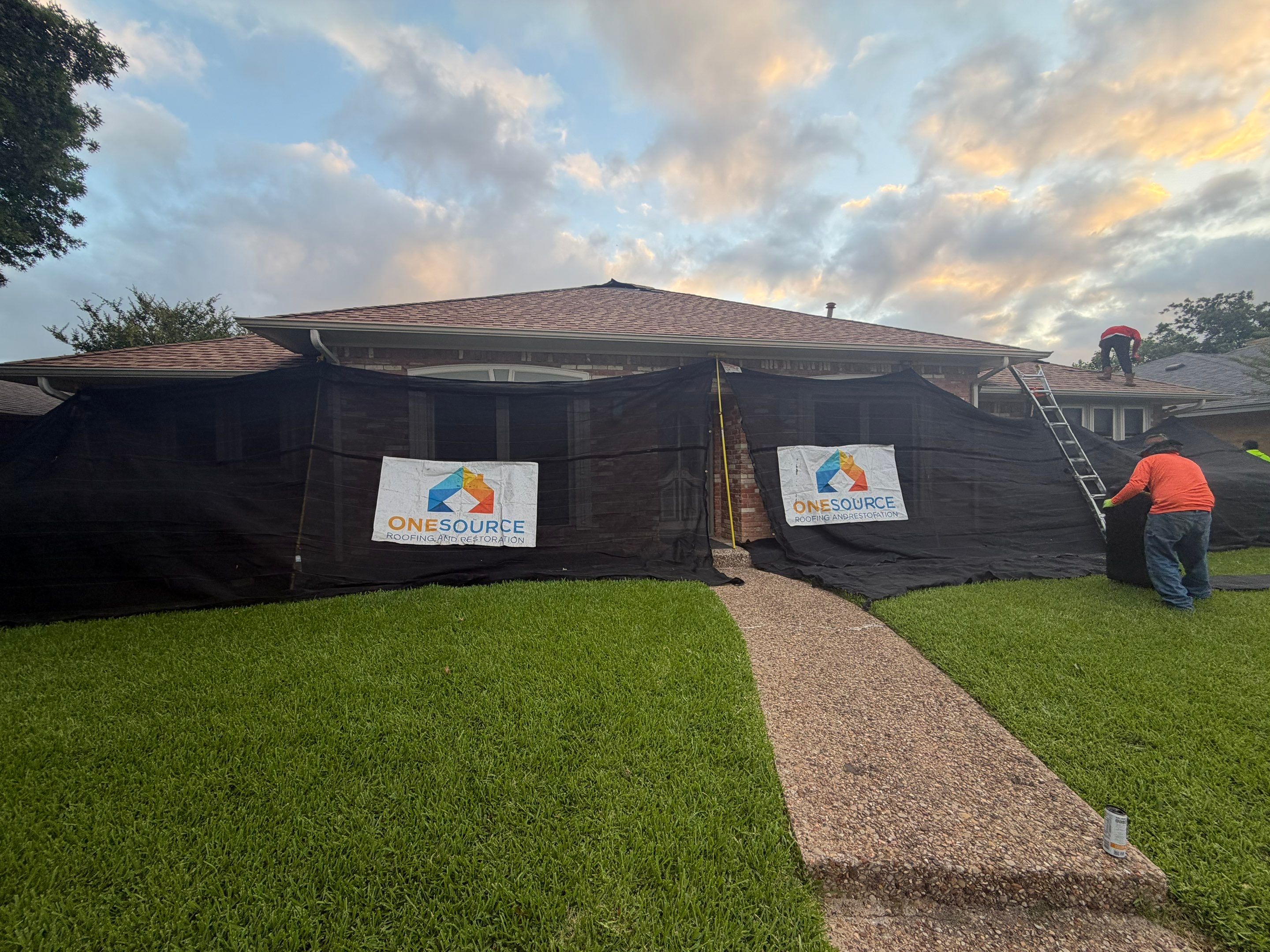 Residential Roofing Installation using Malarkey Highlander Natural Wood by OneSource Roofing and Restoration