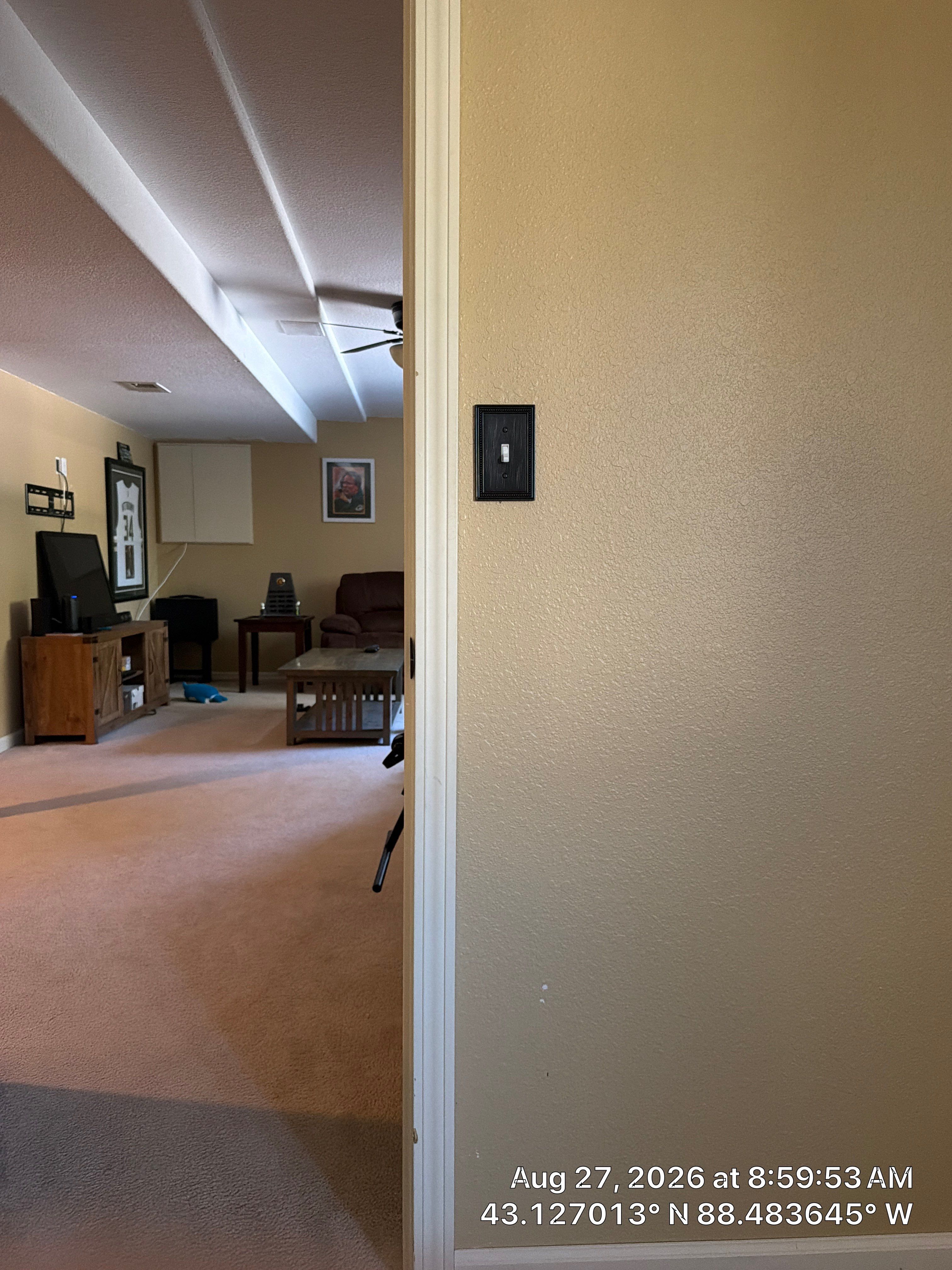 Functional Basement Renovation Featuring Guest Bedroom and Home Office by CompanyCam Sales Demo