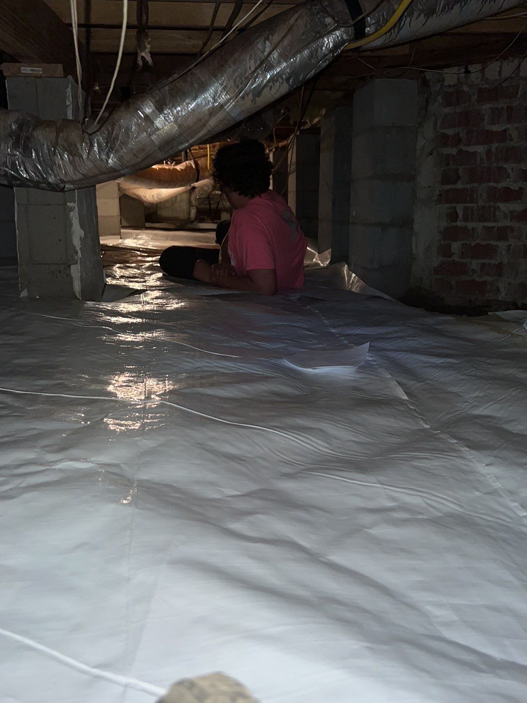 Dehumidifier and Moisture Barrier install with Structural repairs. by Impact Crawlspace
